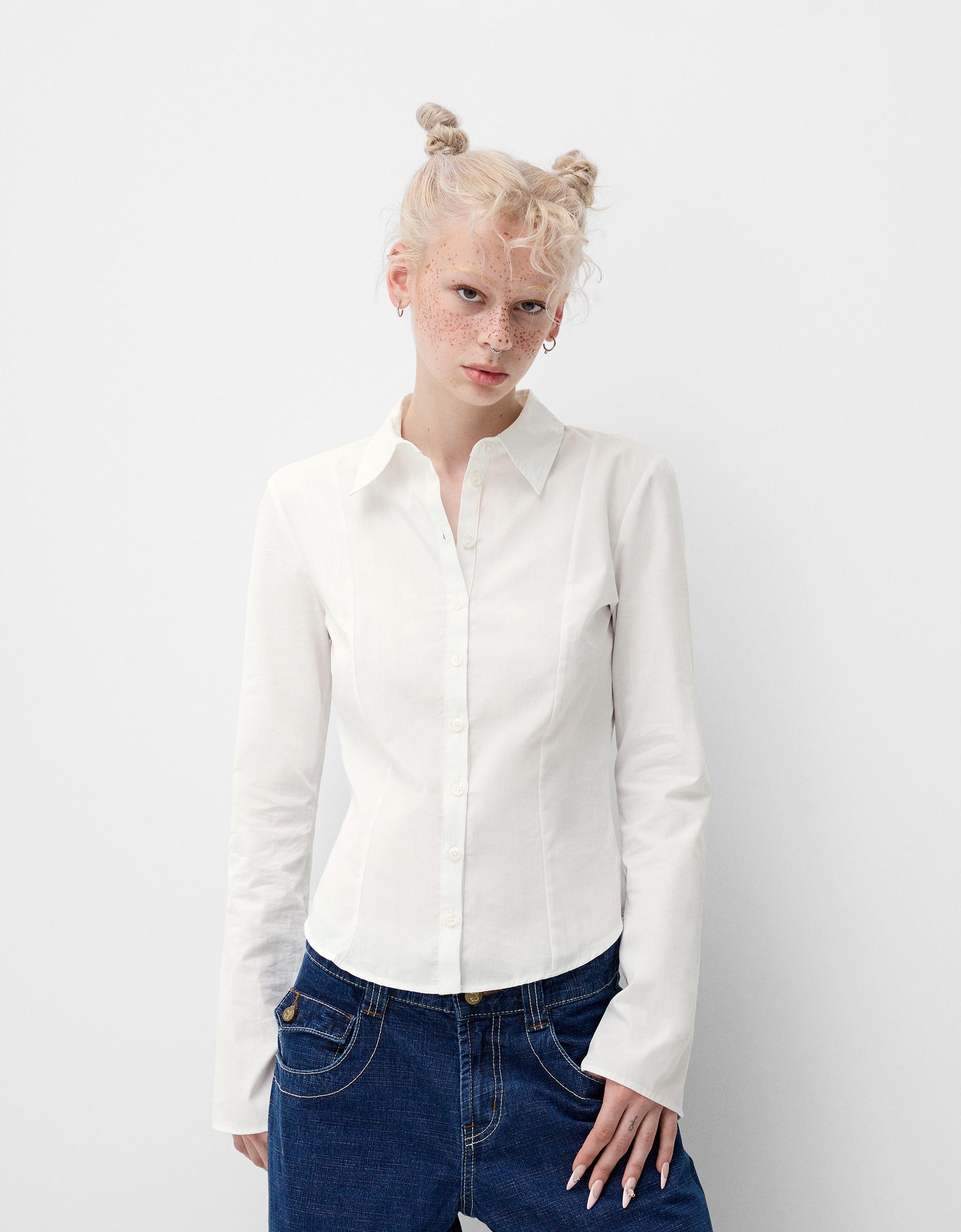 Fitted shirt with flared sleeves - Shirts and blouses - BSK Teen 