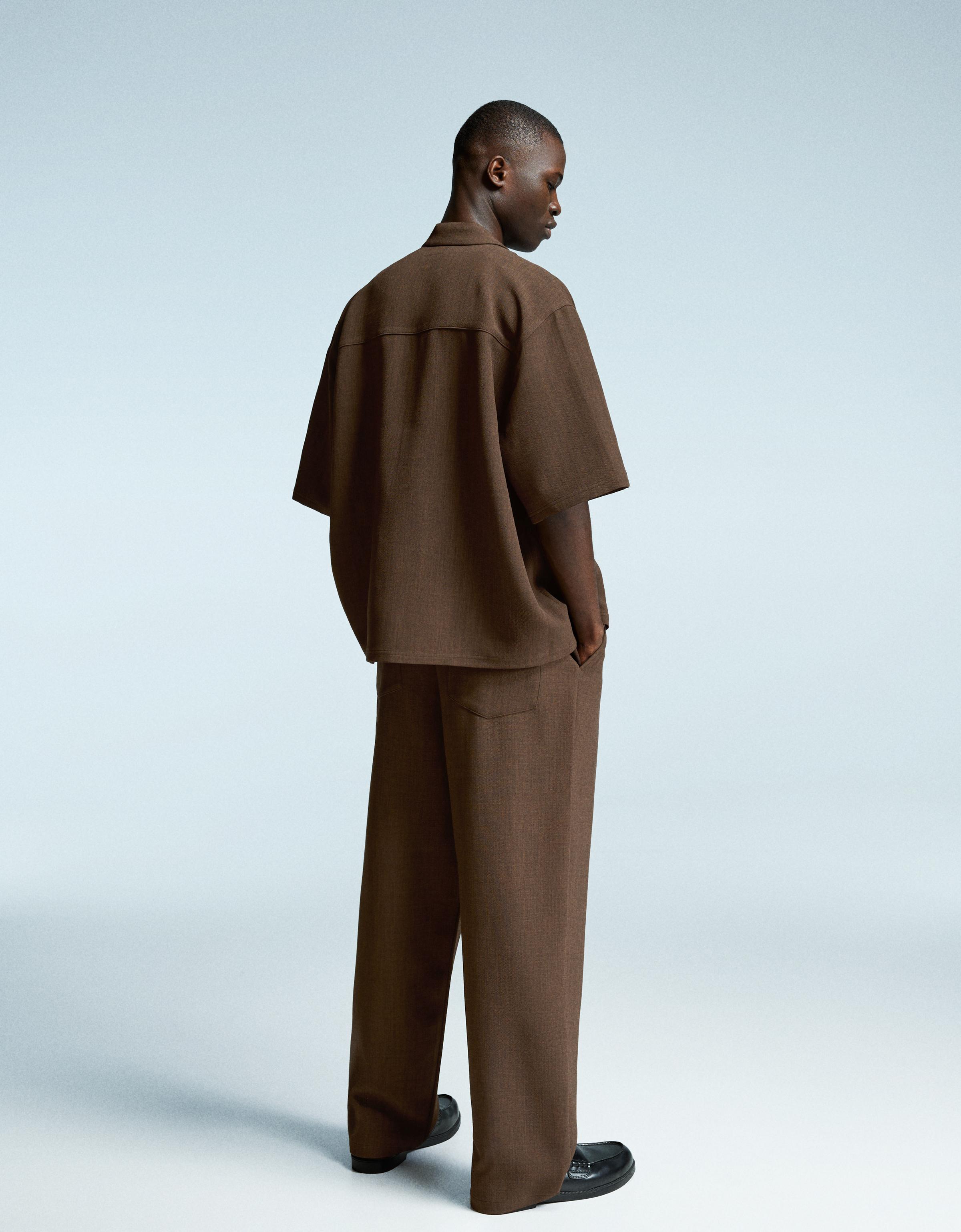 Super baggy tailored trousers — Brown