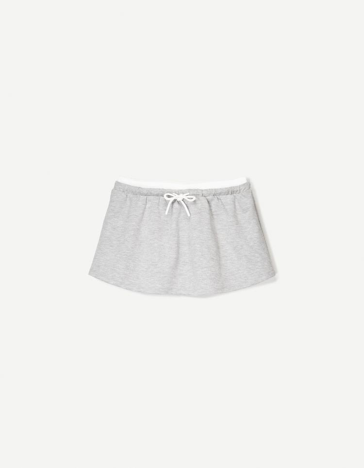 Mini skirt with double waist