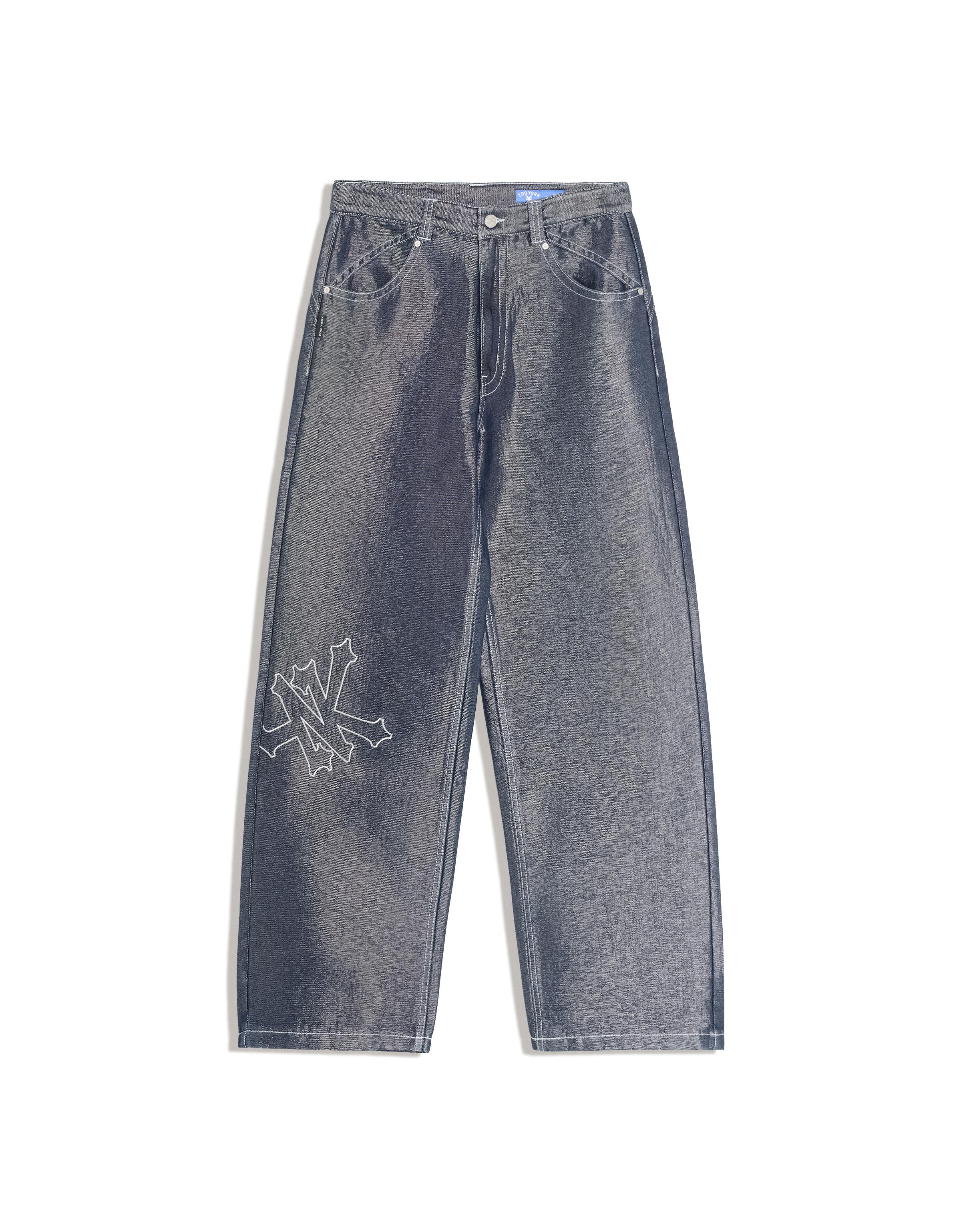 ZOO YORK X BERSHKA embroidered jeans — Grey