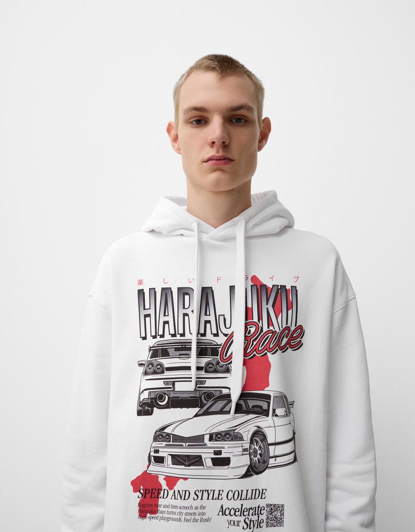 Bershka Wearable Art oversize hoodie - Men | Bershka