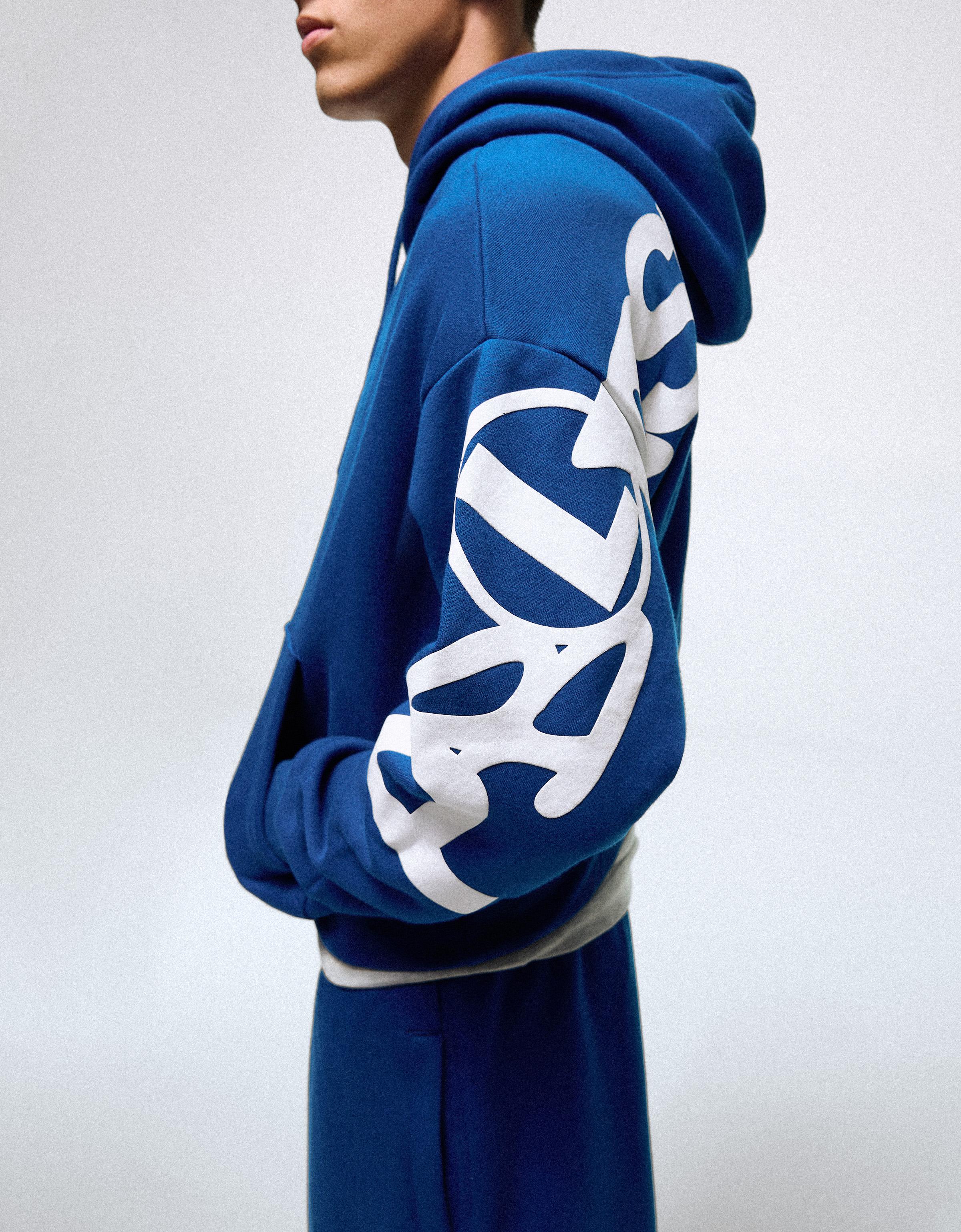 Printed hoodie — Blue