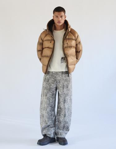 Quilted translucent-effect jacket — Camel 2
