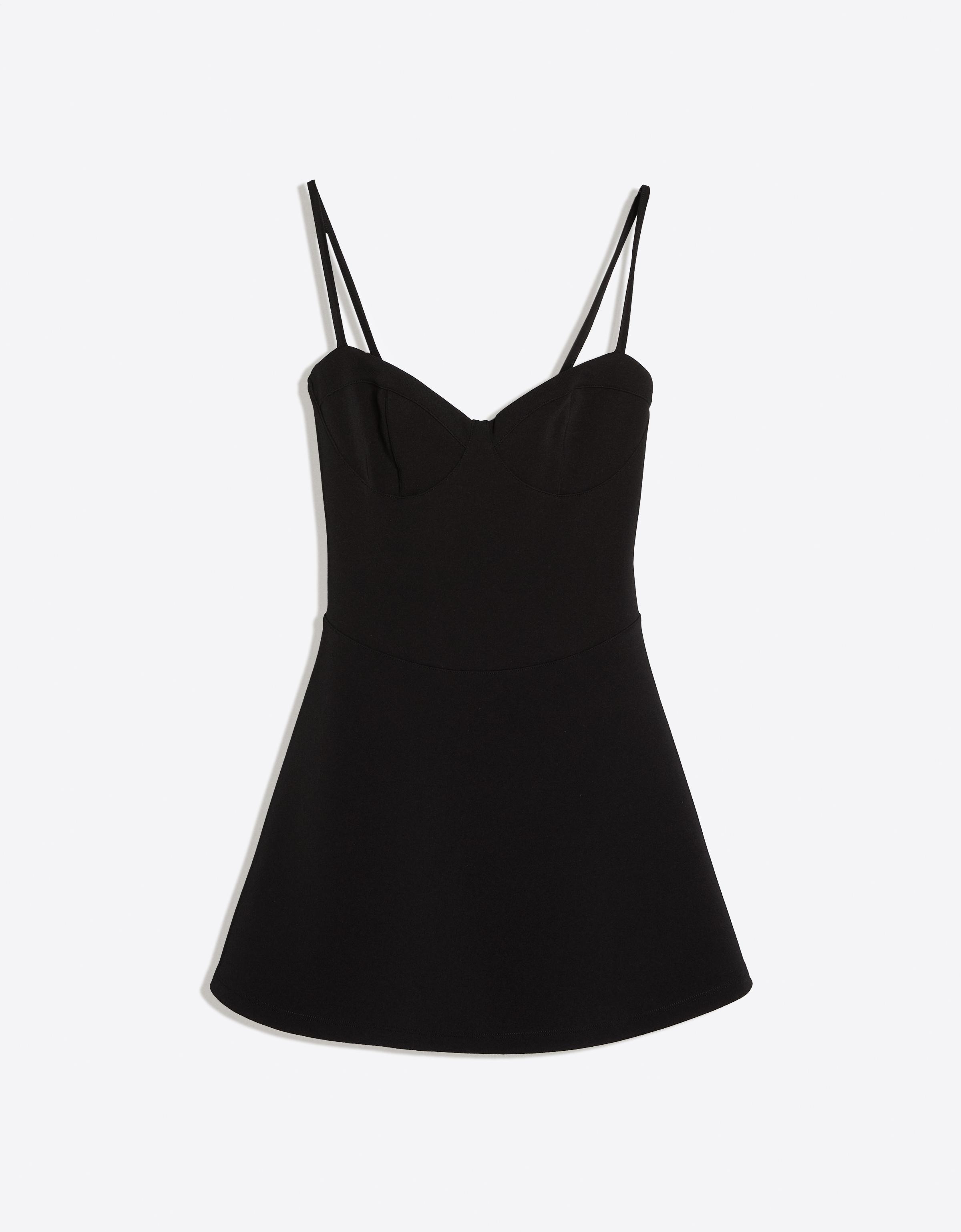 Mini strappy corset dress — Black