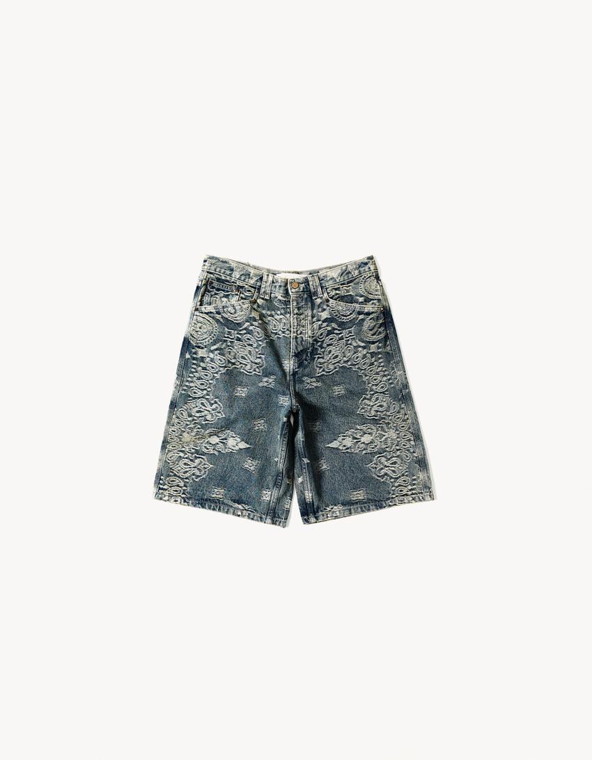 ARIES X BERSHKA farkkubermudashortsit-Pesty sininen