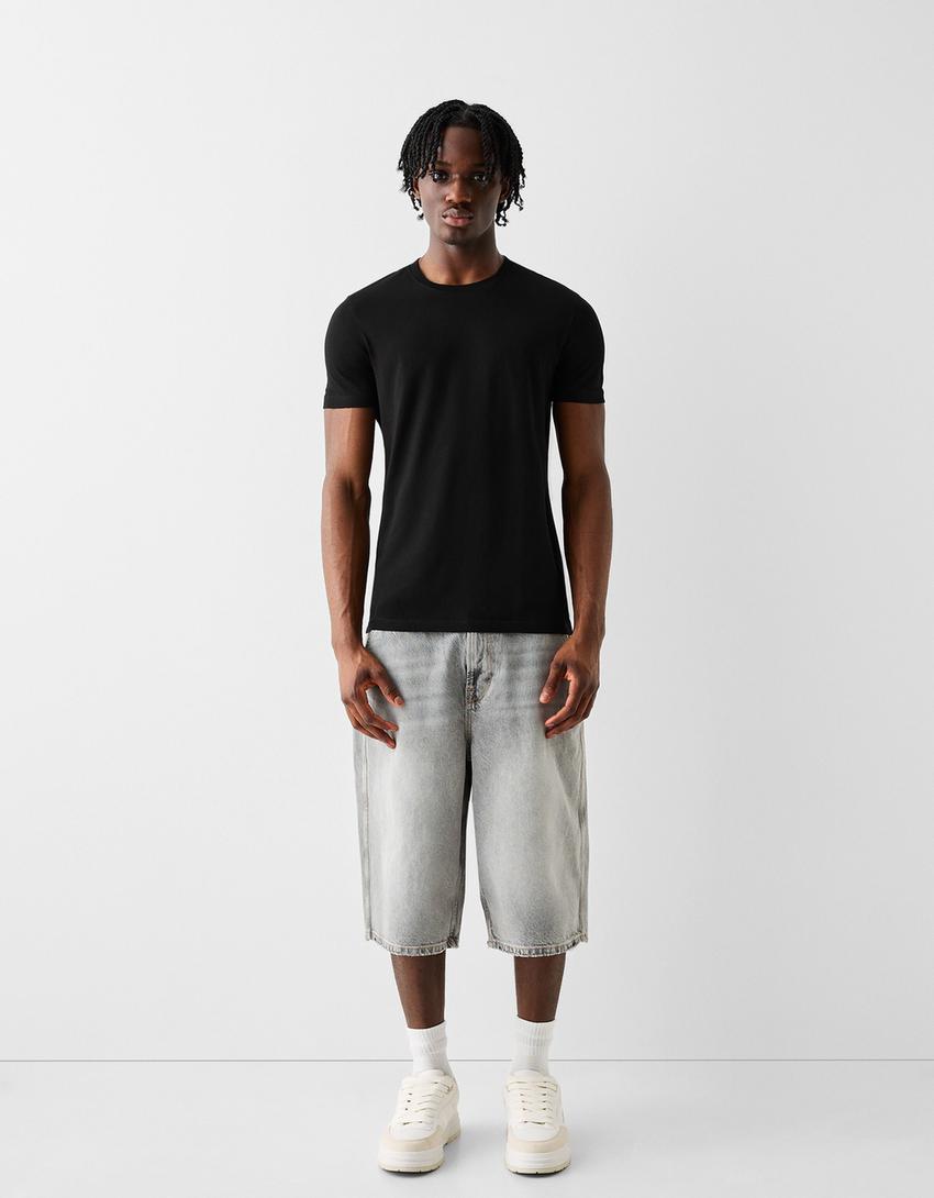 T-shirt manches courtes regular fit-Noir-3