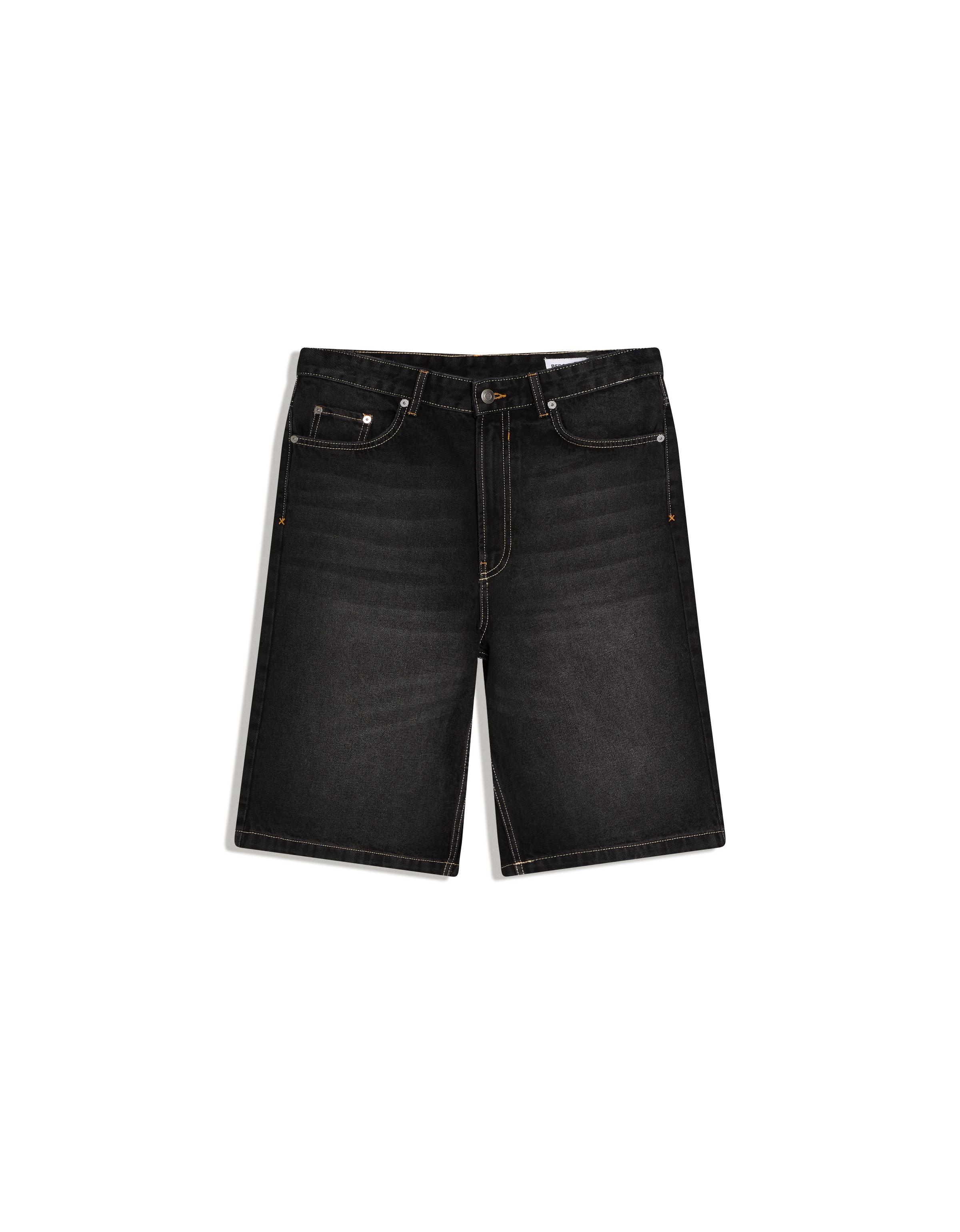 Baggy fit denim bermuda - Görsel 122