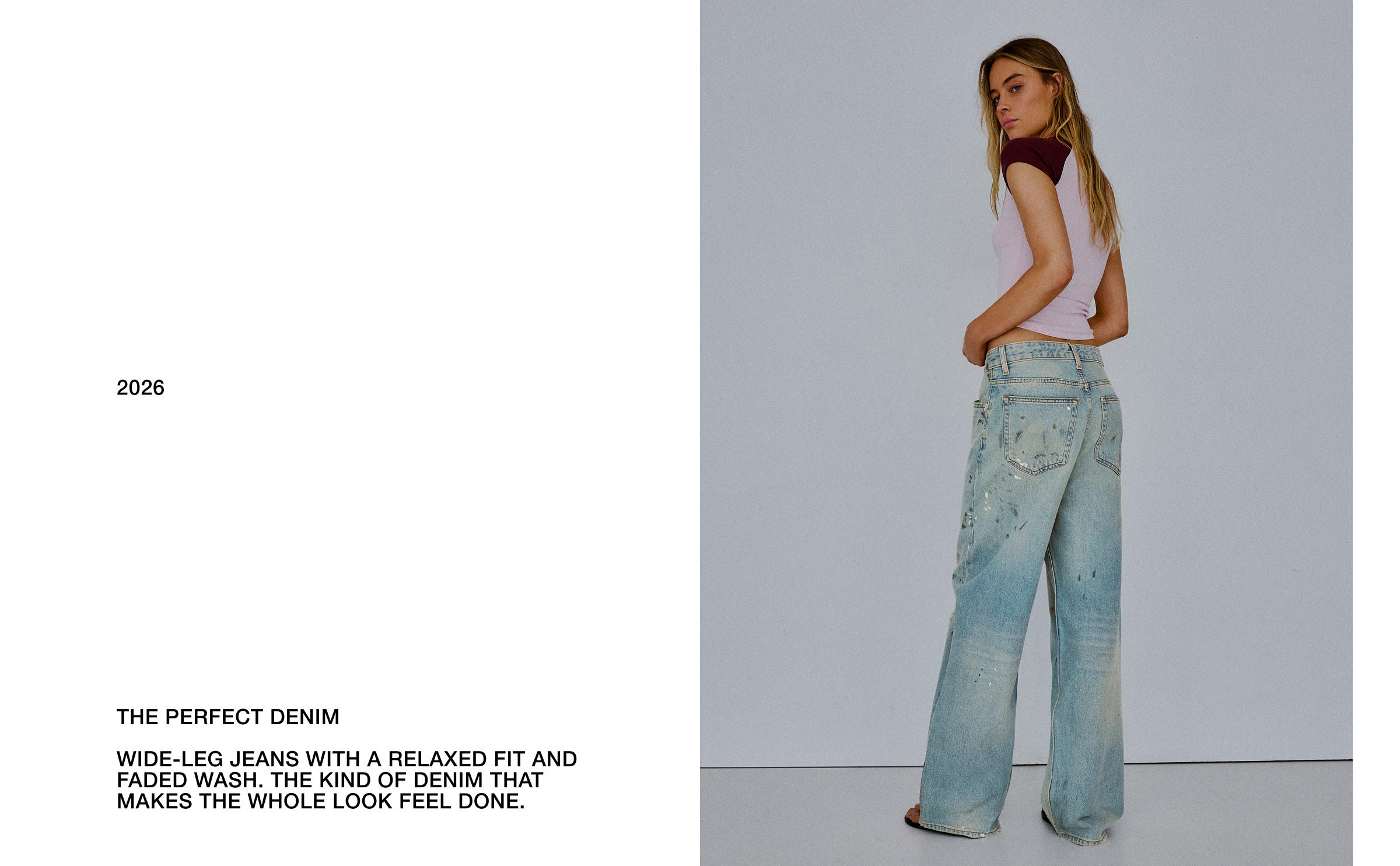 Loose fit paint-effect jeans — Light blue