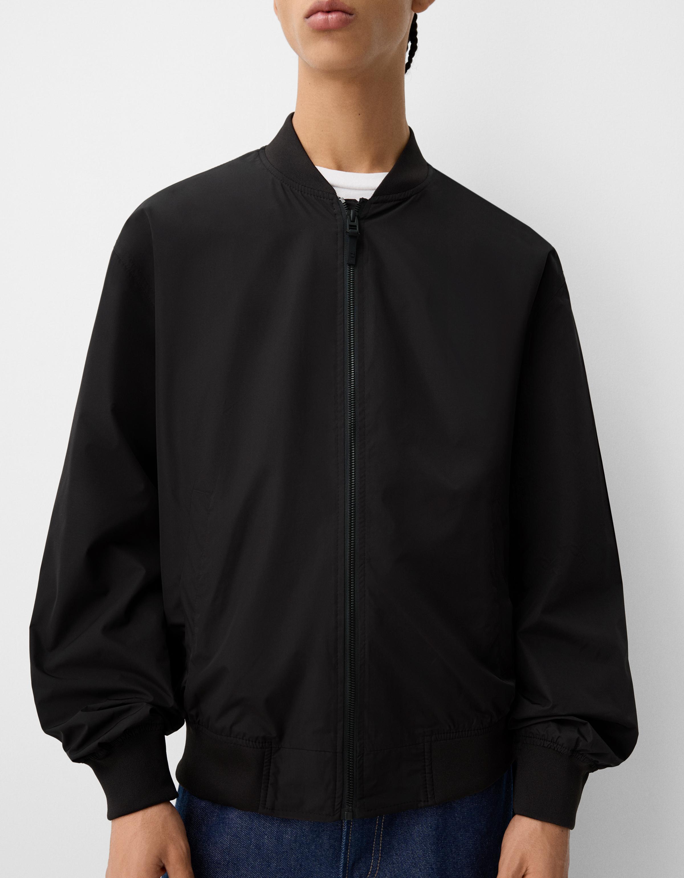 Hafif teknik kumaşlı bomber ceket - Görsel 6