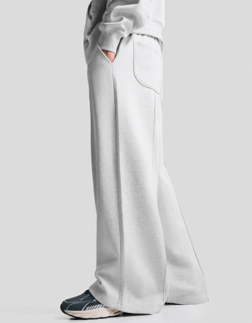 Pantalon super baggy fit-Gris