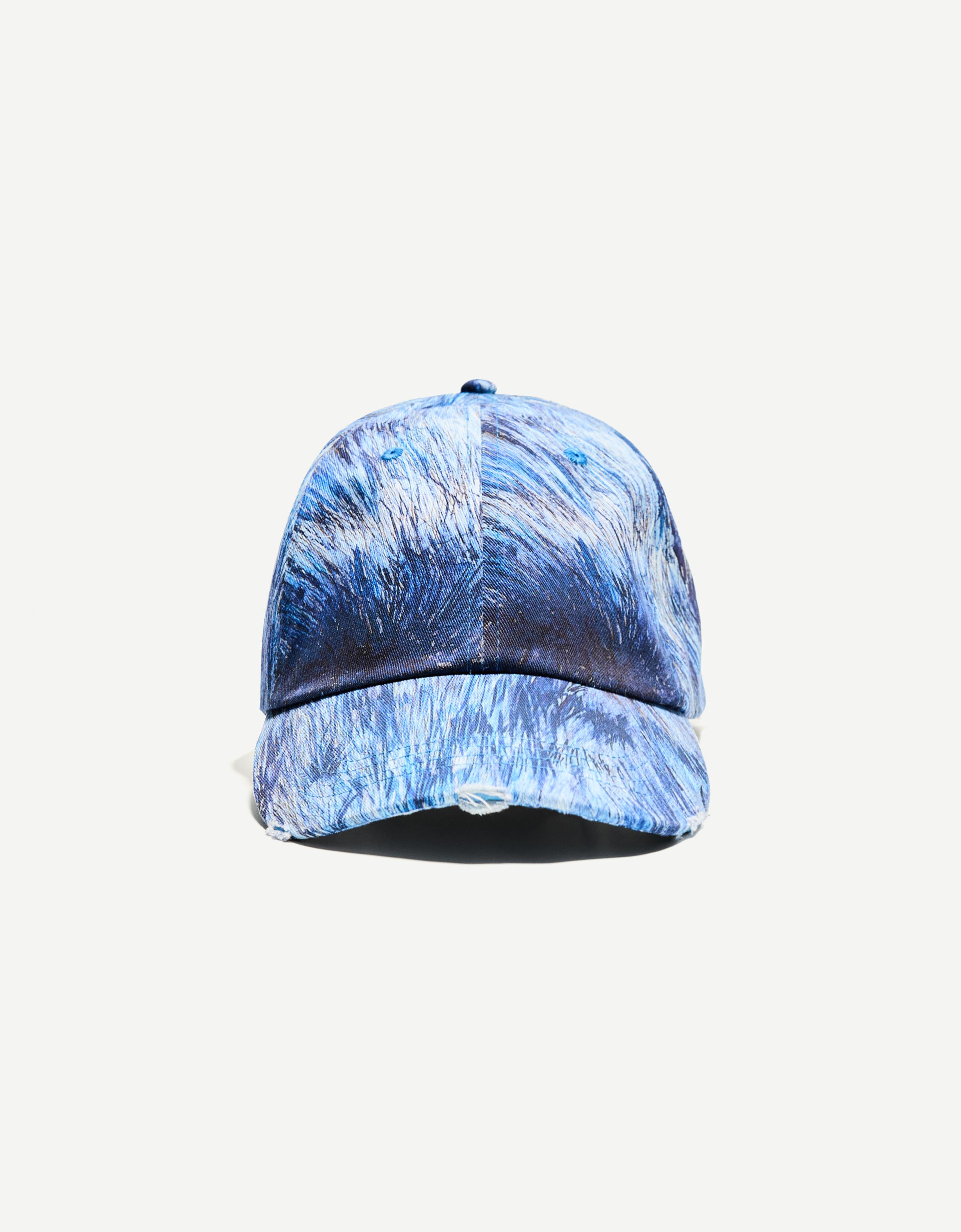 Bershka Ca7riel & Paco Amoroso Print-Kappe Herren Hellblau