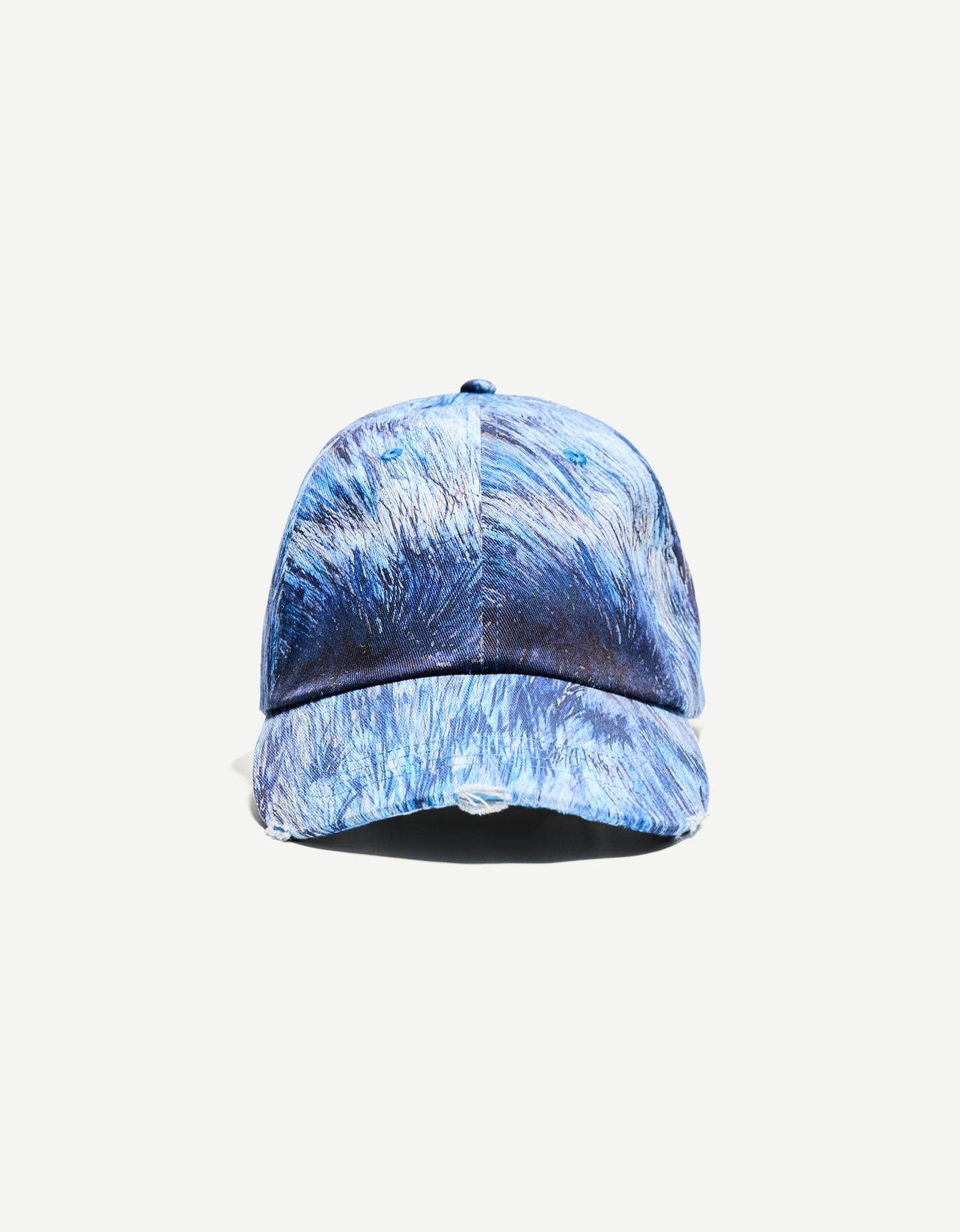 Bershka Gorra Ca7riel & Paco Amoroso Print Hombre Azul Claro