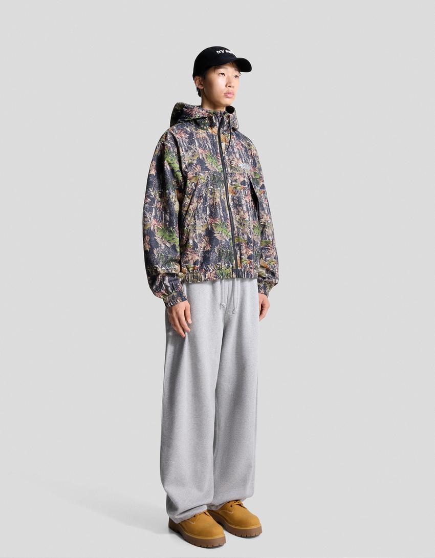 Techniczna kurtka z nadrukiem-Khaki