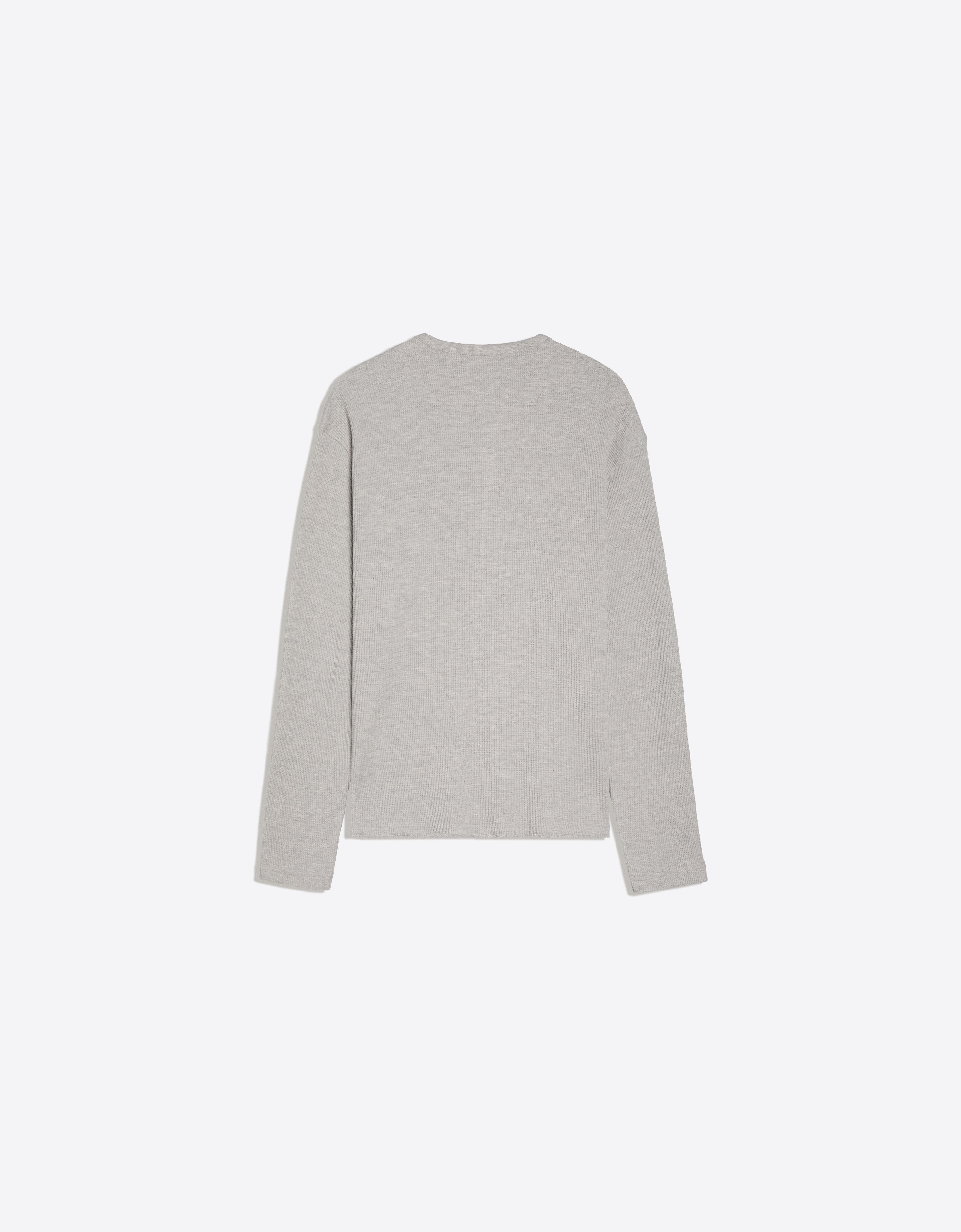 Slim fit long sleeve henley T-shirt — Grey