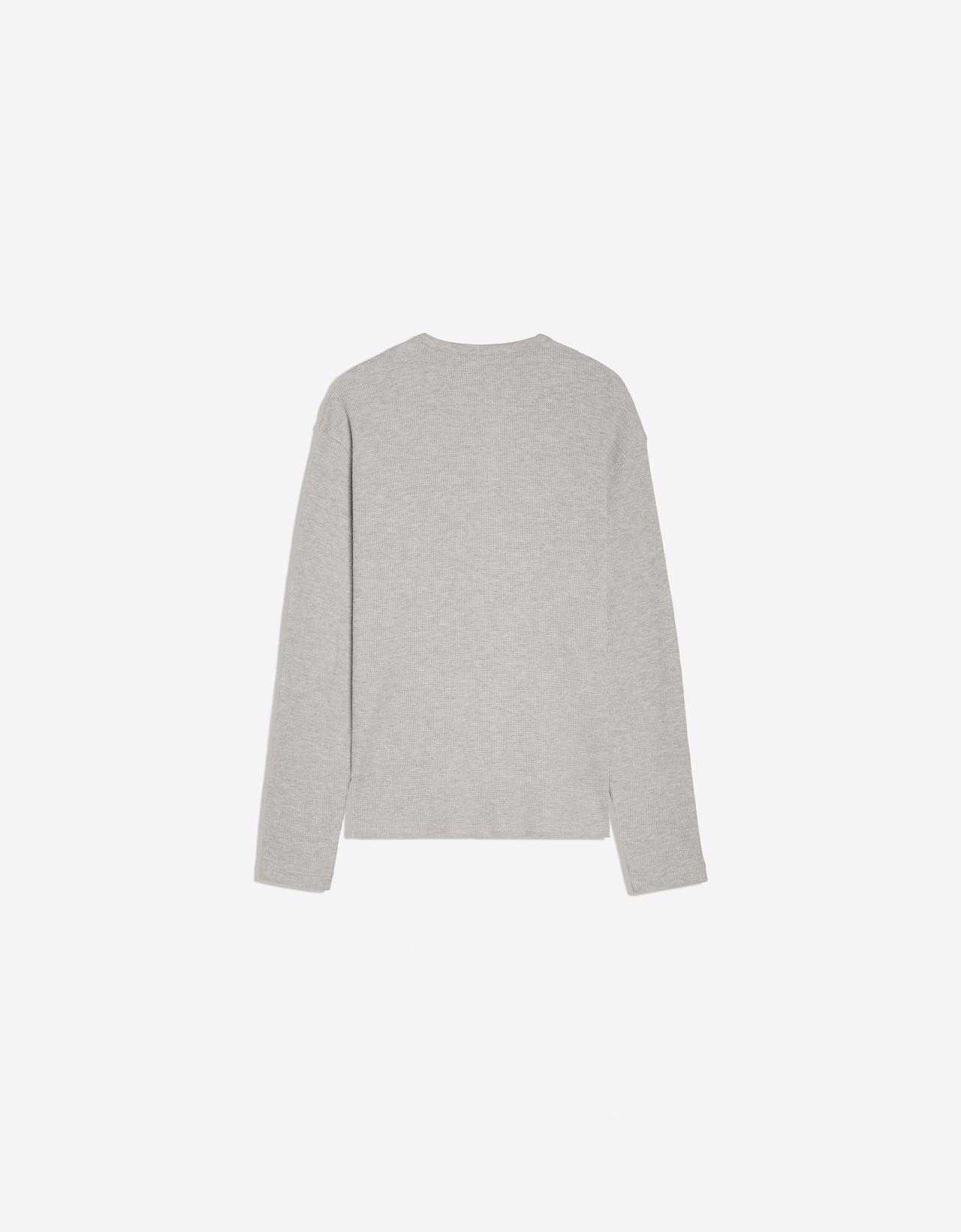 Slim fit long sleeve henley T-shirt — Grey