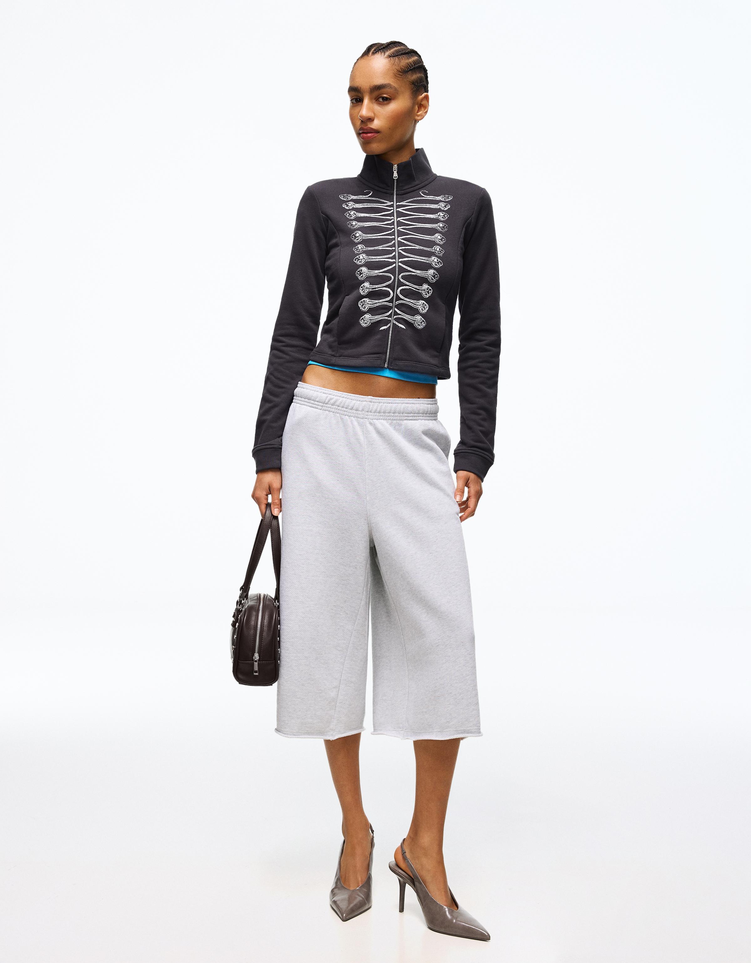 Dar kesim grafik desenli ceket - Görsel 31