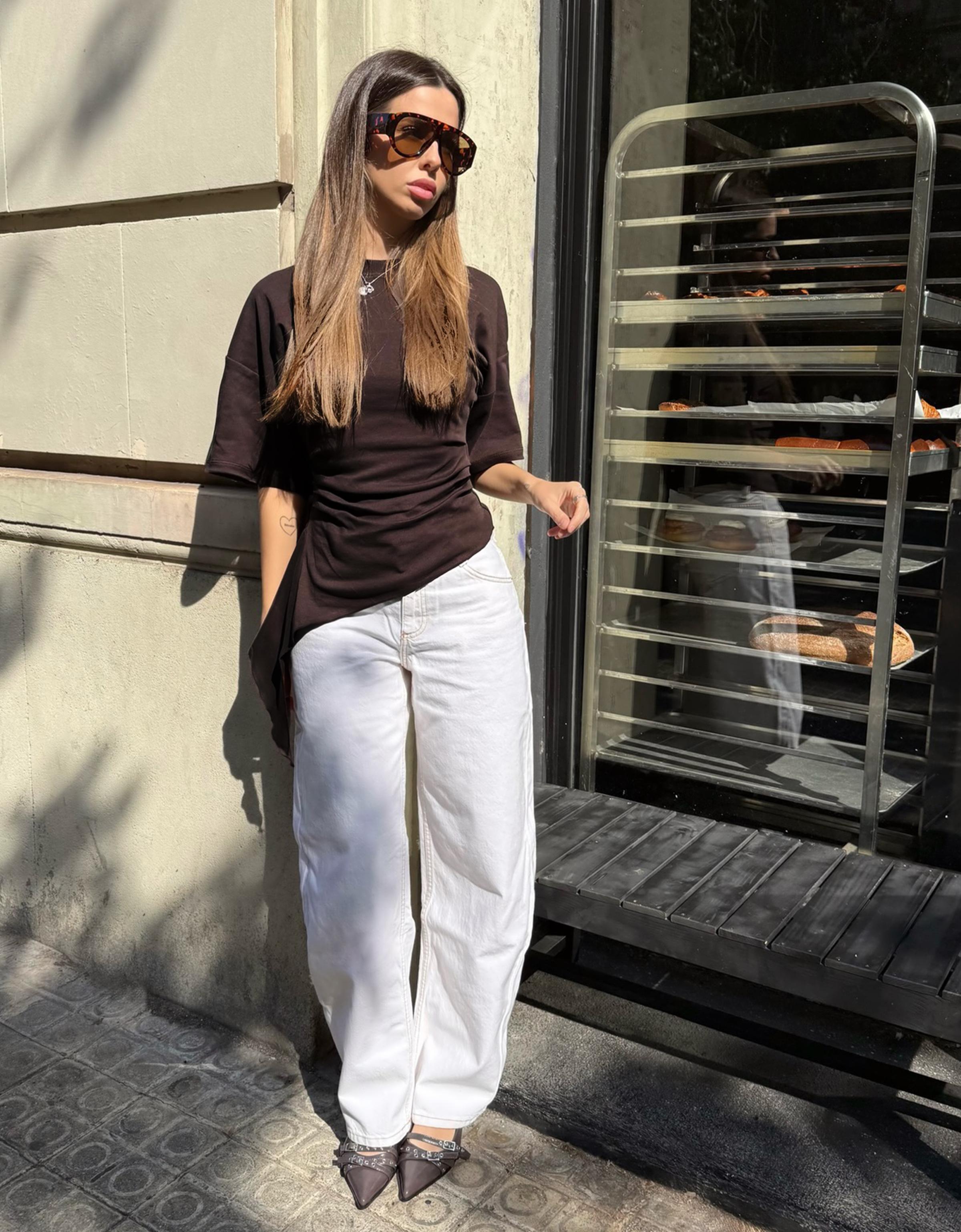 Bershka Kısa kollu büzgülü tişört görsel 2