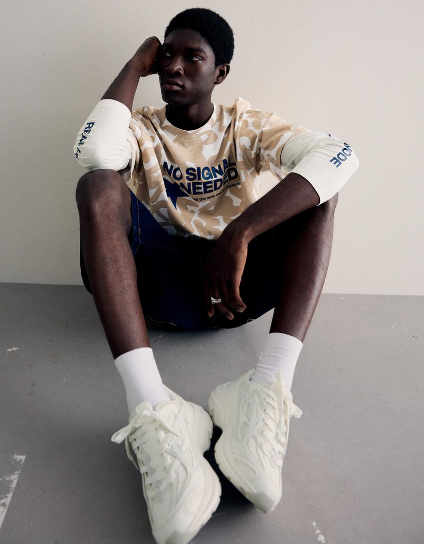 Chunky sole trainers-WHITE