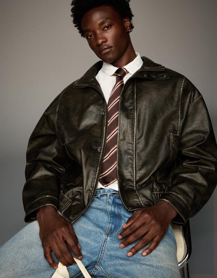 Jack met leereffect-Zwart