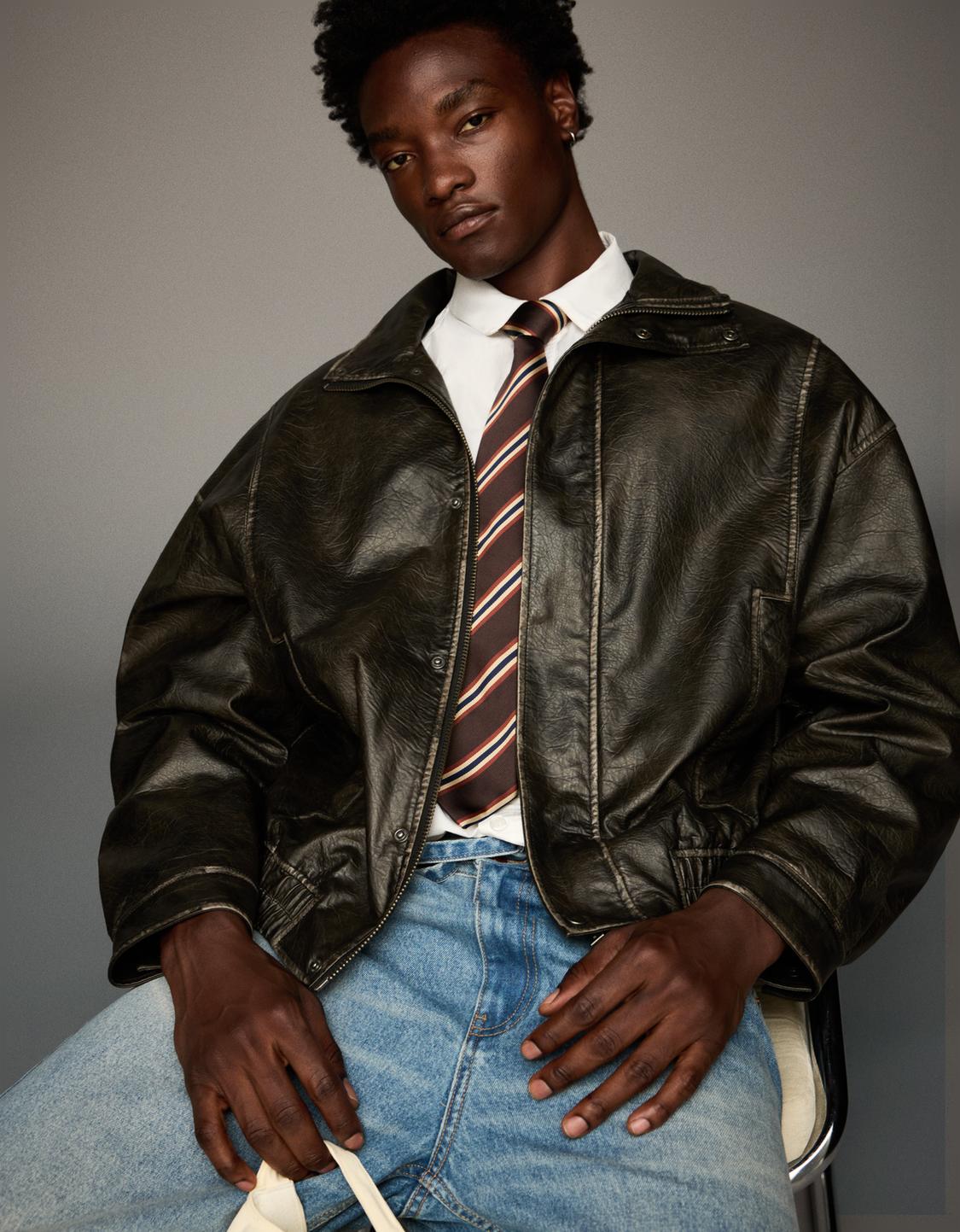 Leather effect jacket