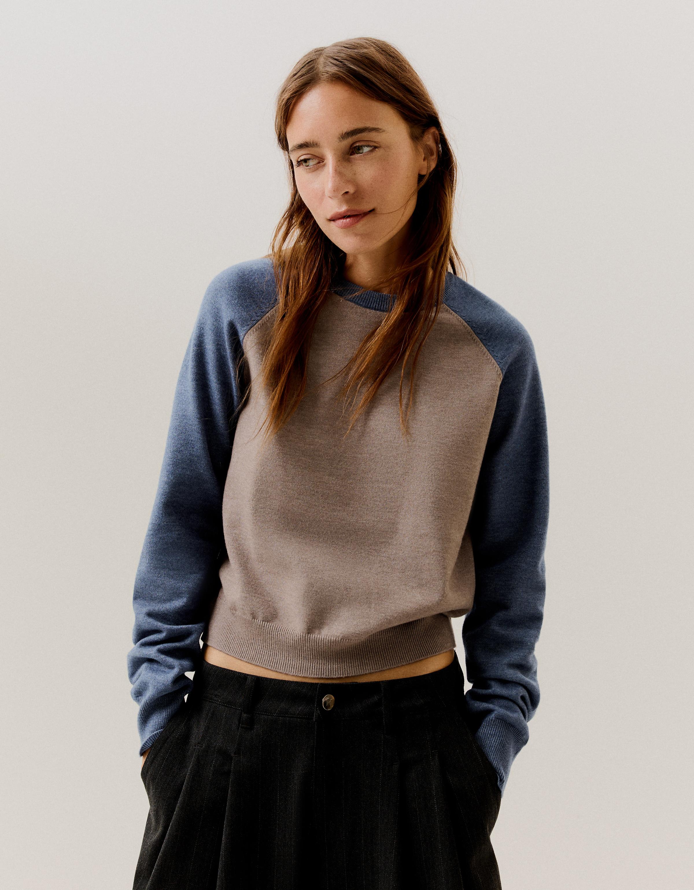 Bershka Jersey Cuello Redondo Ranglan Mujer L Marrón
