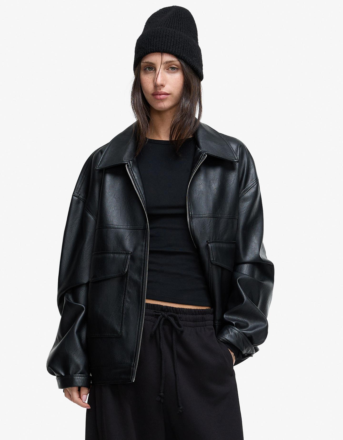 Bershka czapka beanie basic czarny