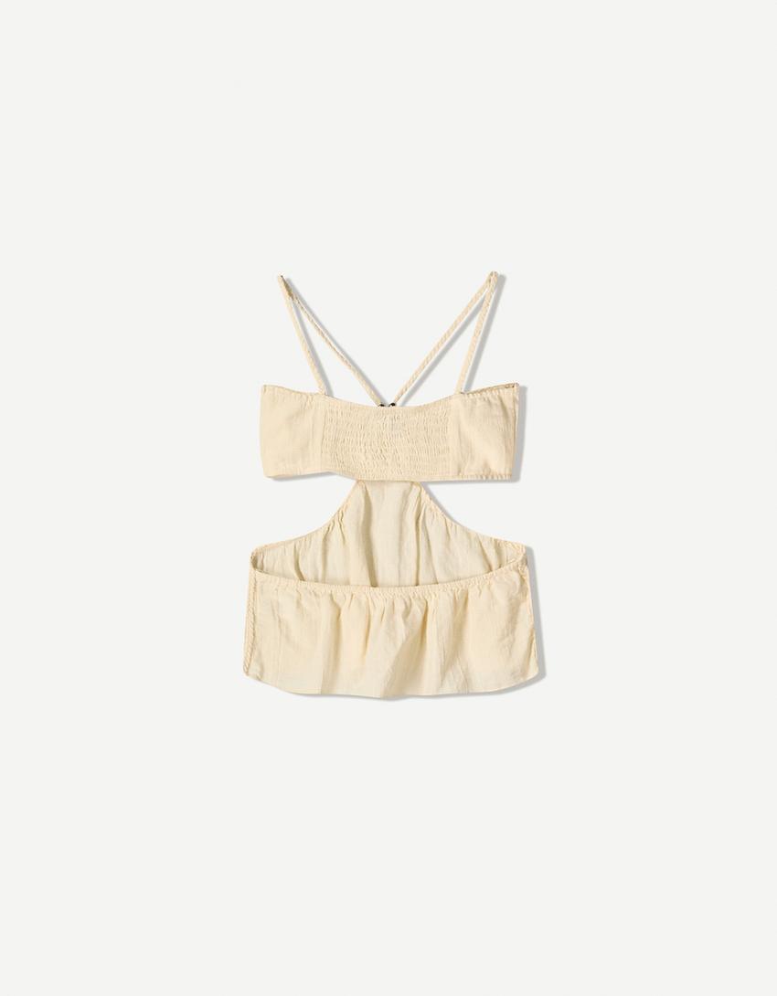 Rustic cut-out top-Cream