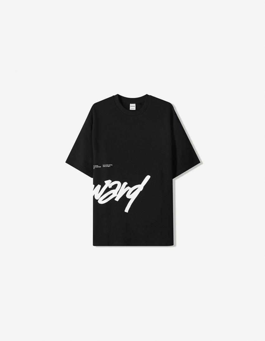 T-shirt and Bermuda shorts set-Black-4