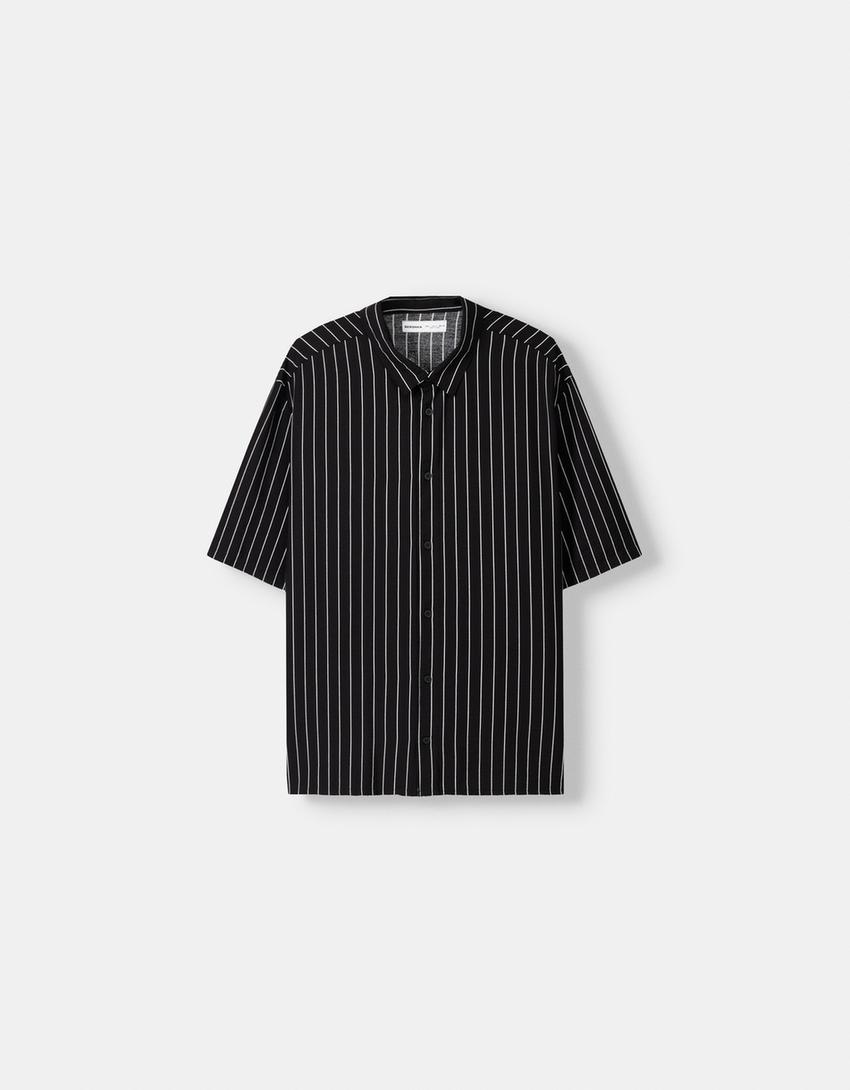 Camisa manga corta regular-Blanco / Negro-5