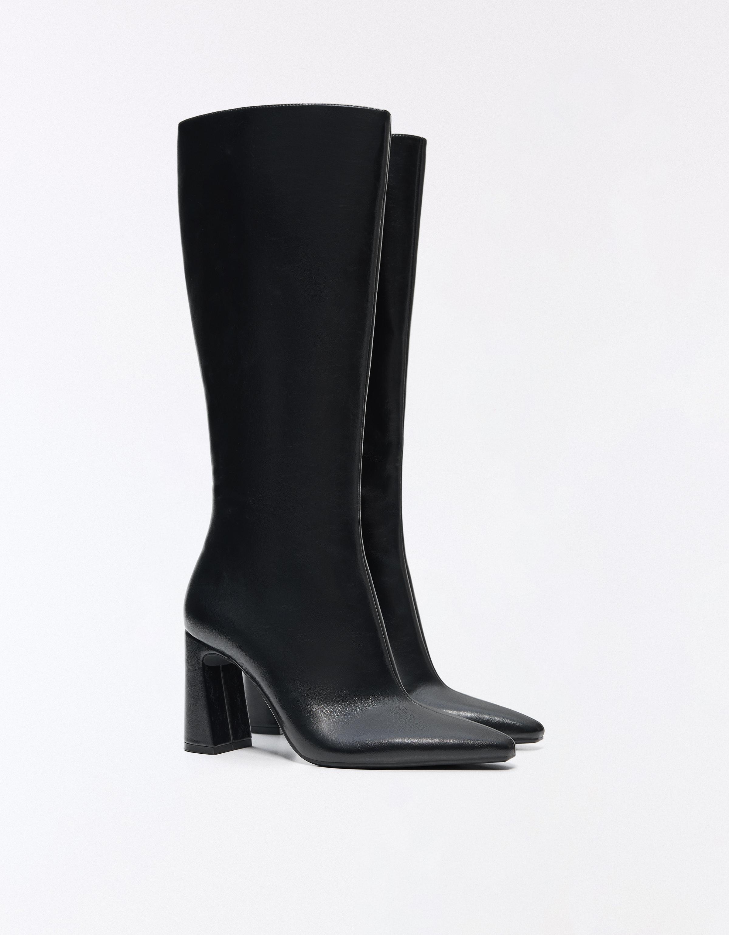 Block heel boots — BLACK