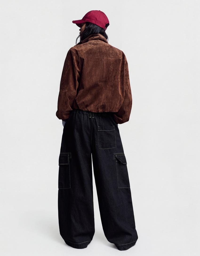 Jeans cargo parachute-Marino
