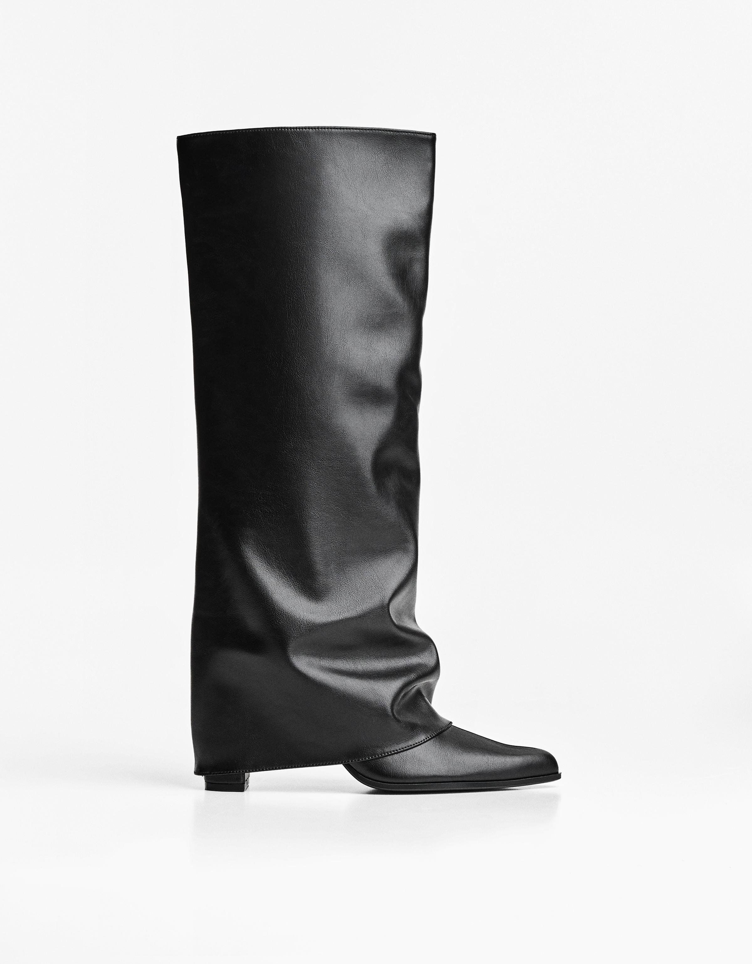 Bershka Stiefel Mit Absatz Und Hose Damen 41 Schwarz