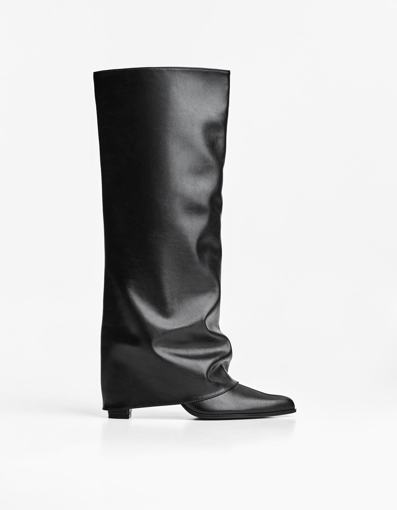 Heeled trouser boots — BLACK