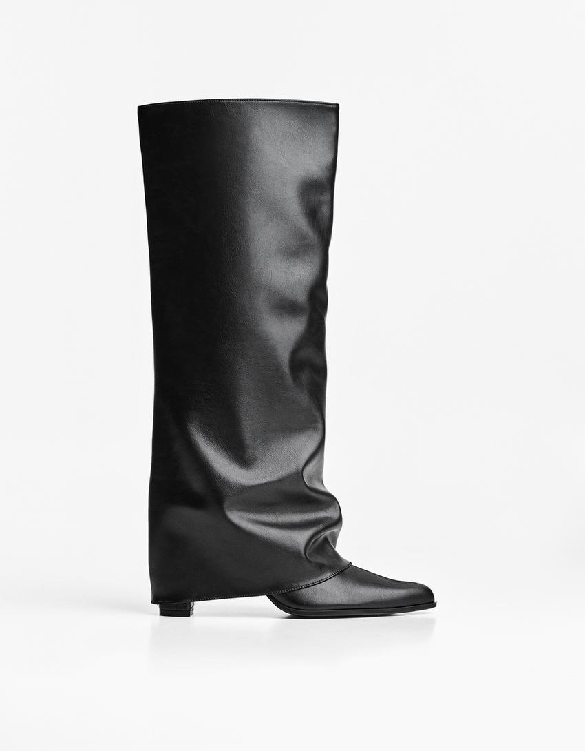 Bota tacón pantalón-Negro-0