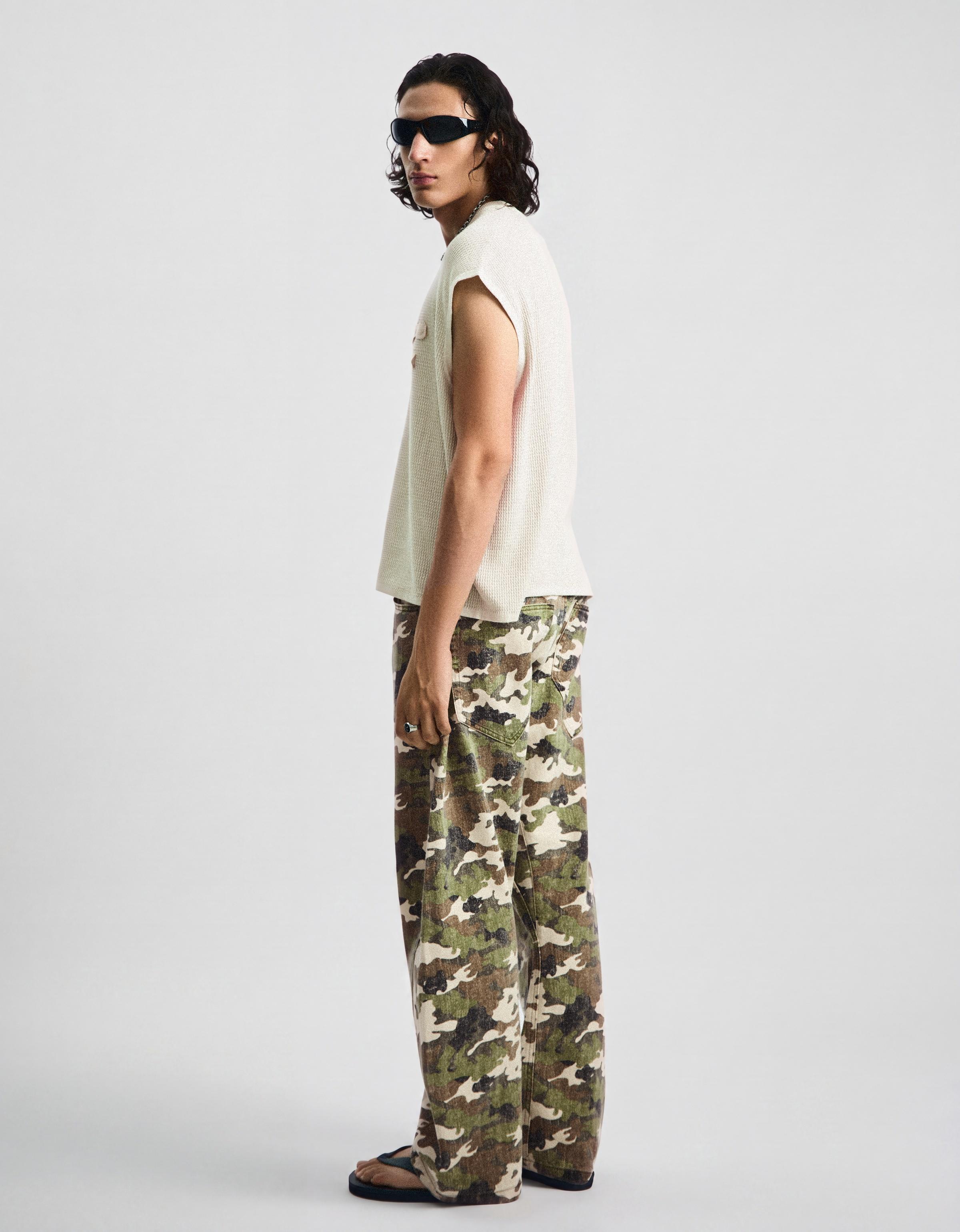 Twisted print jeans — Green