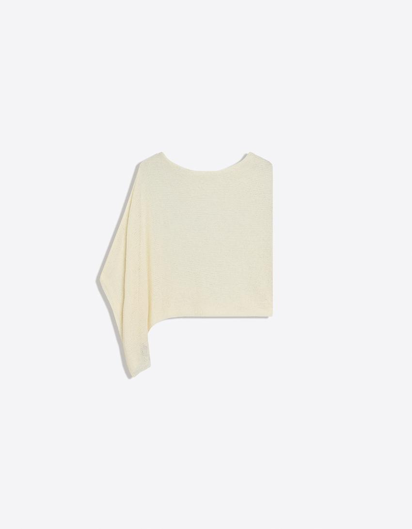 Asymmetric poncho-Cream