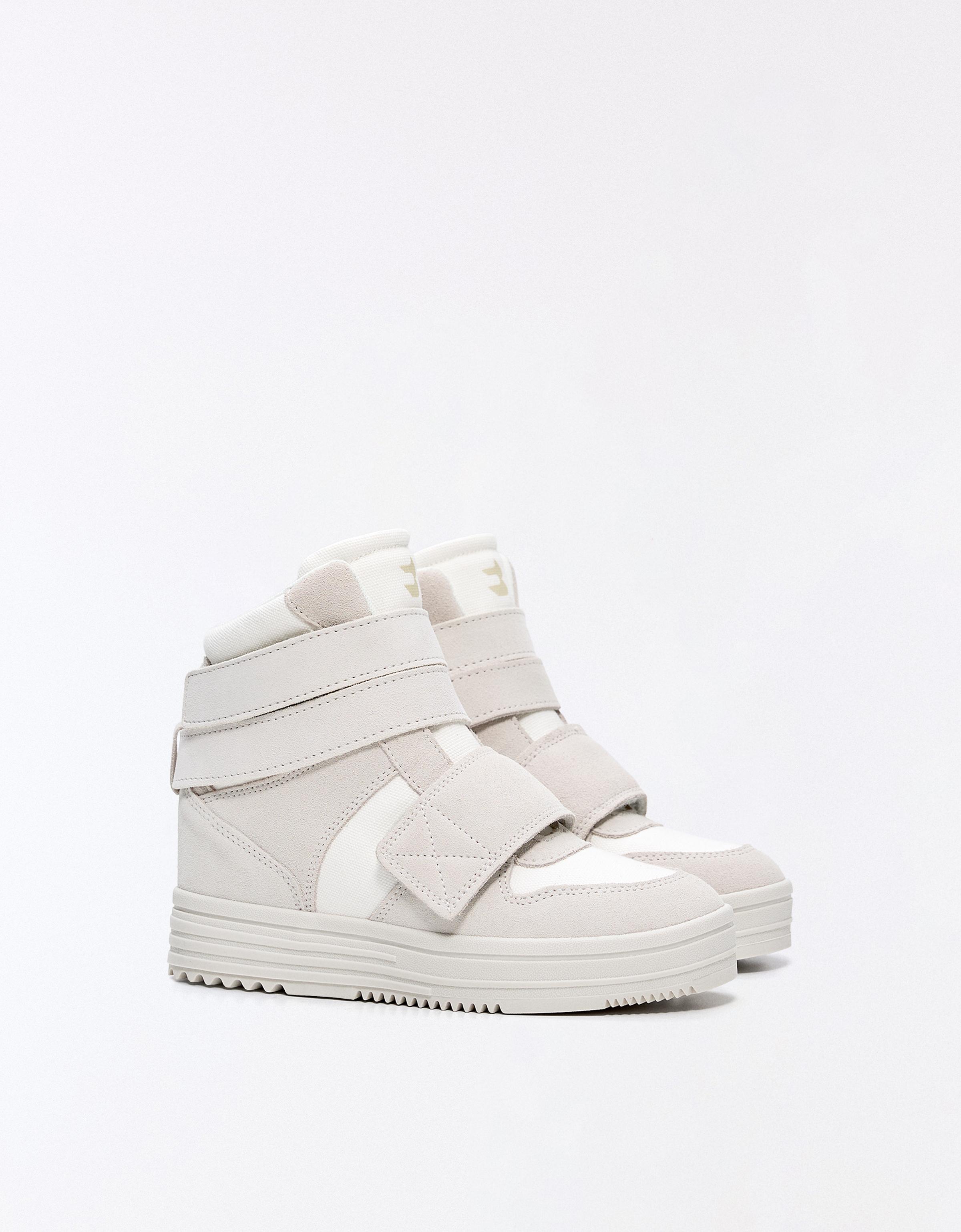 HIGH-TOP WEDGE SNEAKERS — ICE