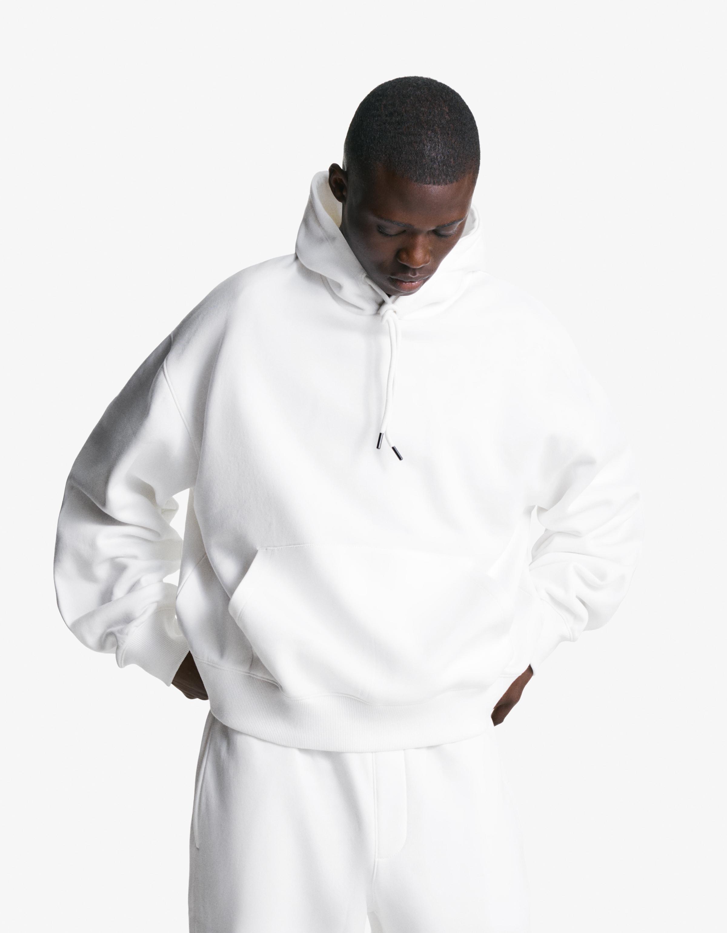 Bershka Kapuzenpullover Herren Xs Weiss