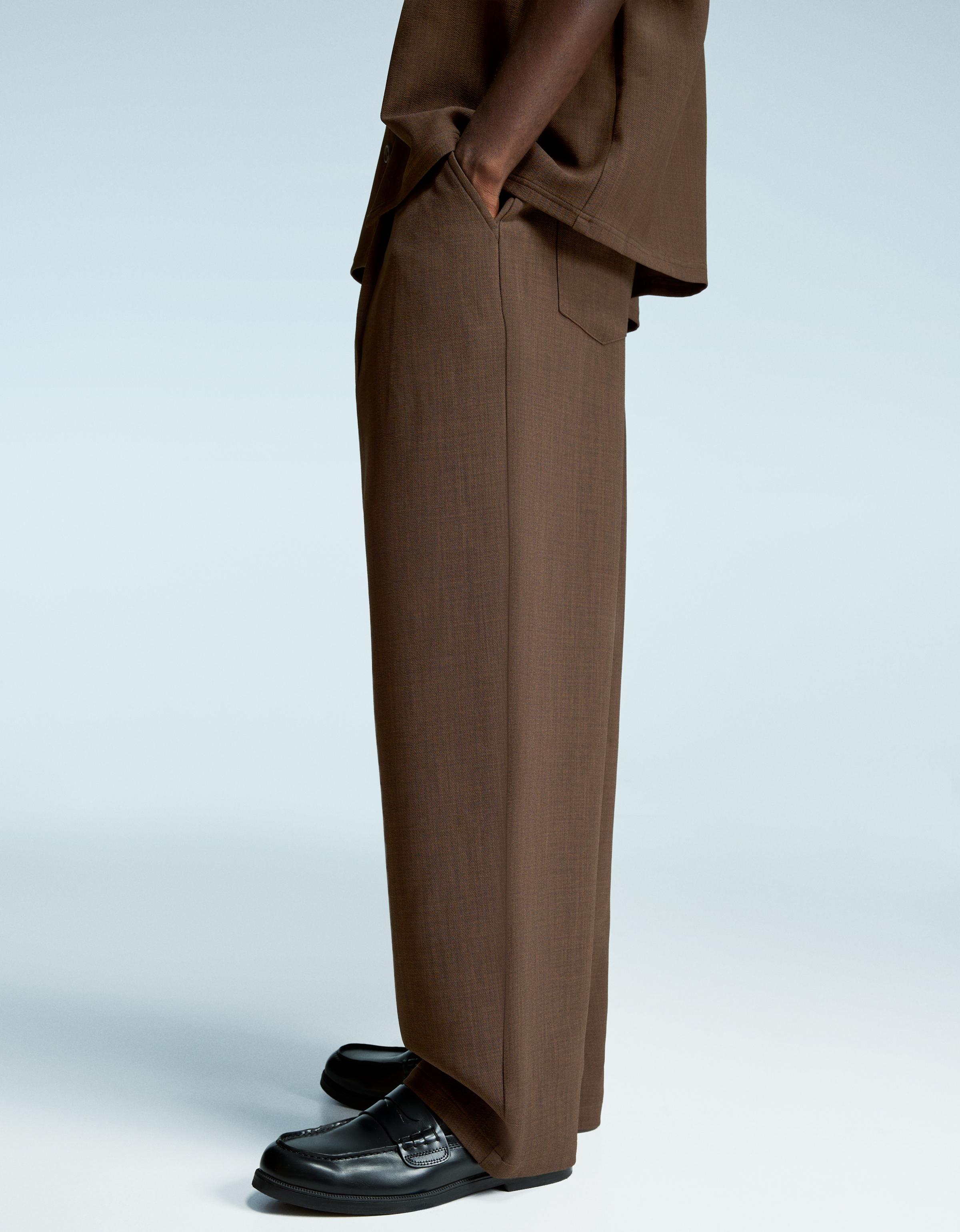 Super baggy tailored trousers — Brown