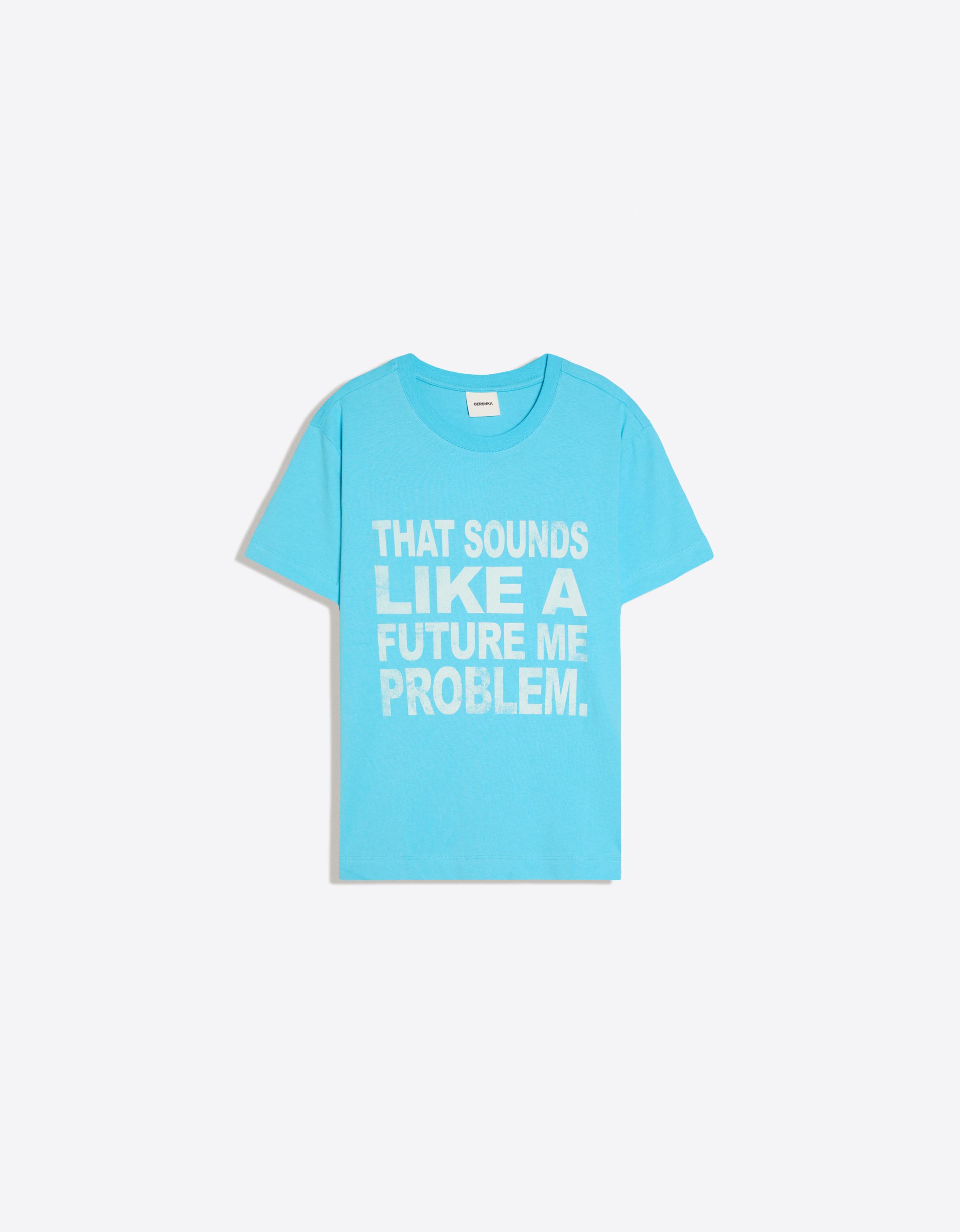 Small fit print T-shirt — Blue