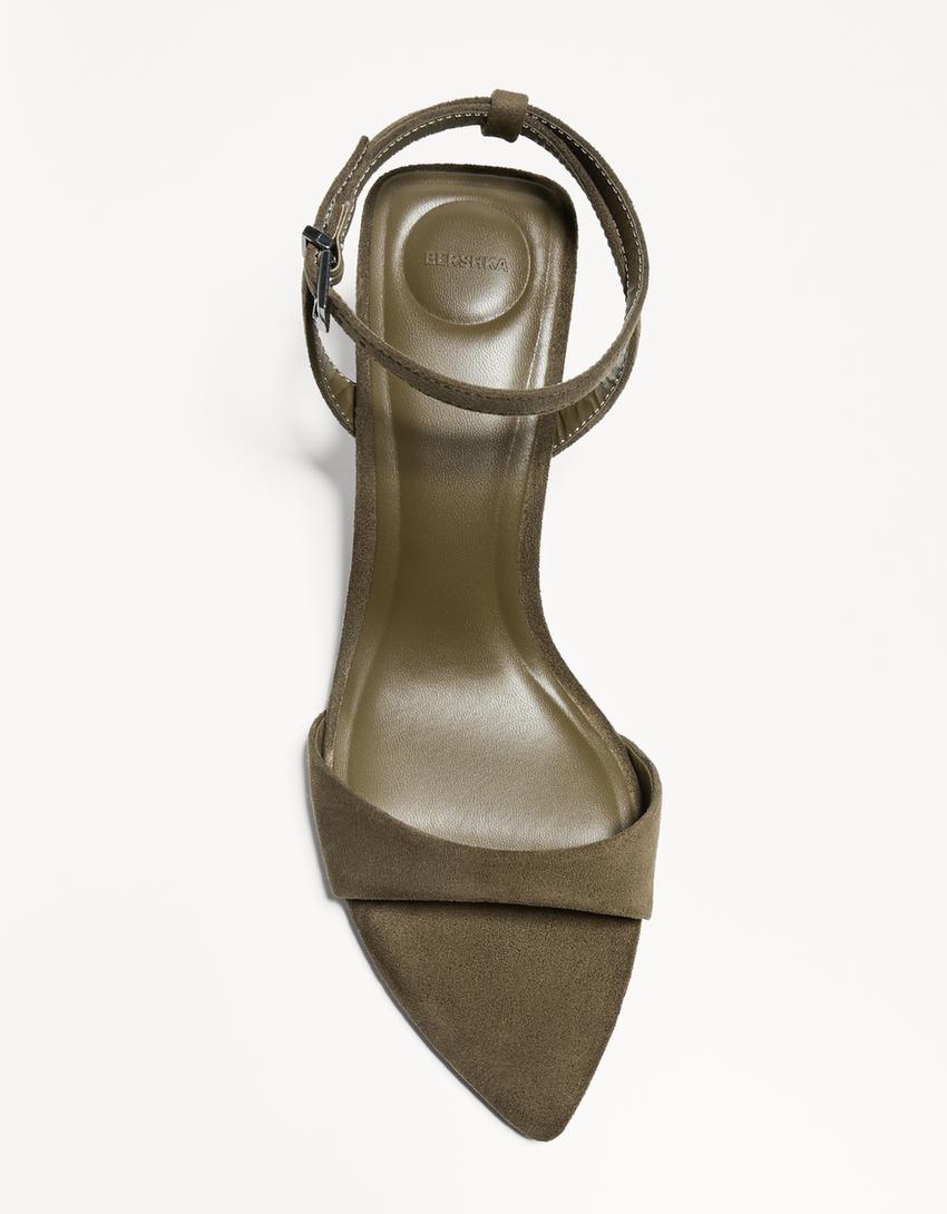 Sandales talon bride-Kaki-4
