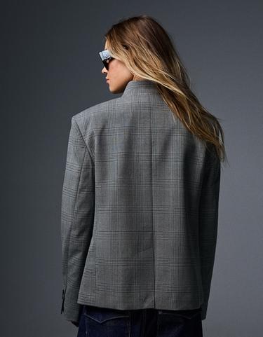 Double-breasted button-up blazer — Grey 2