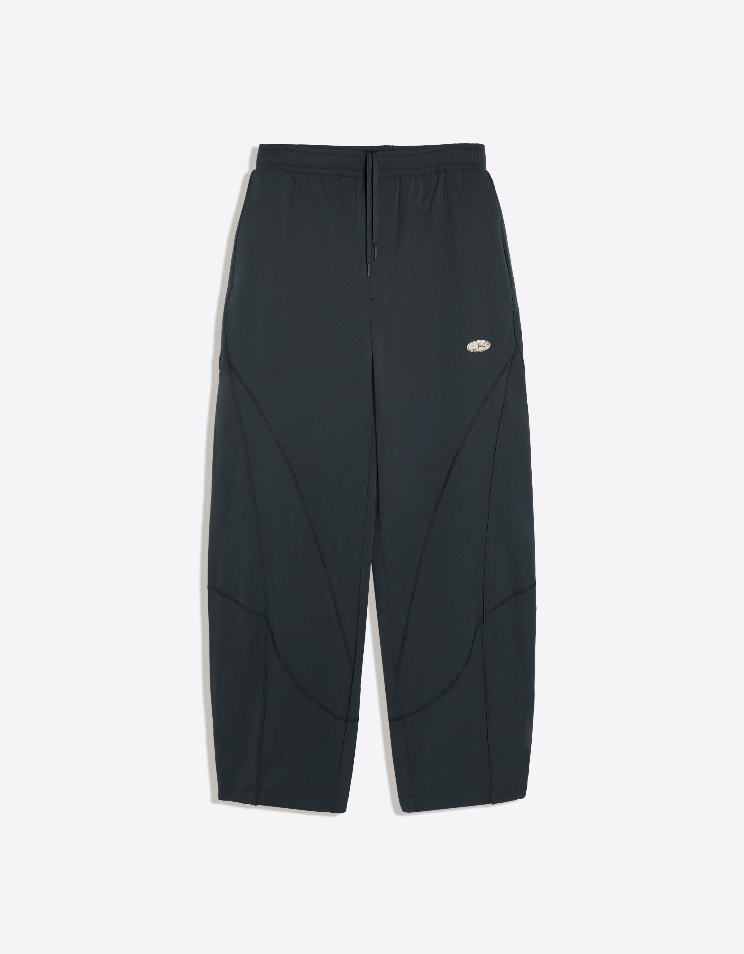 Technical barrel trousers — Dark blue