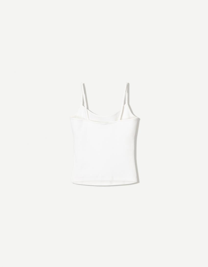 Top à bretelles-Blanc cassé