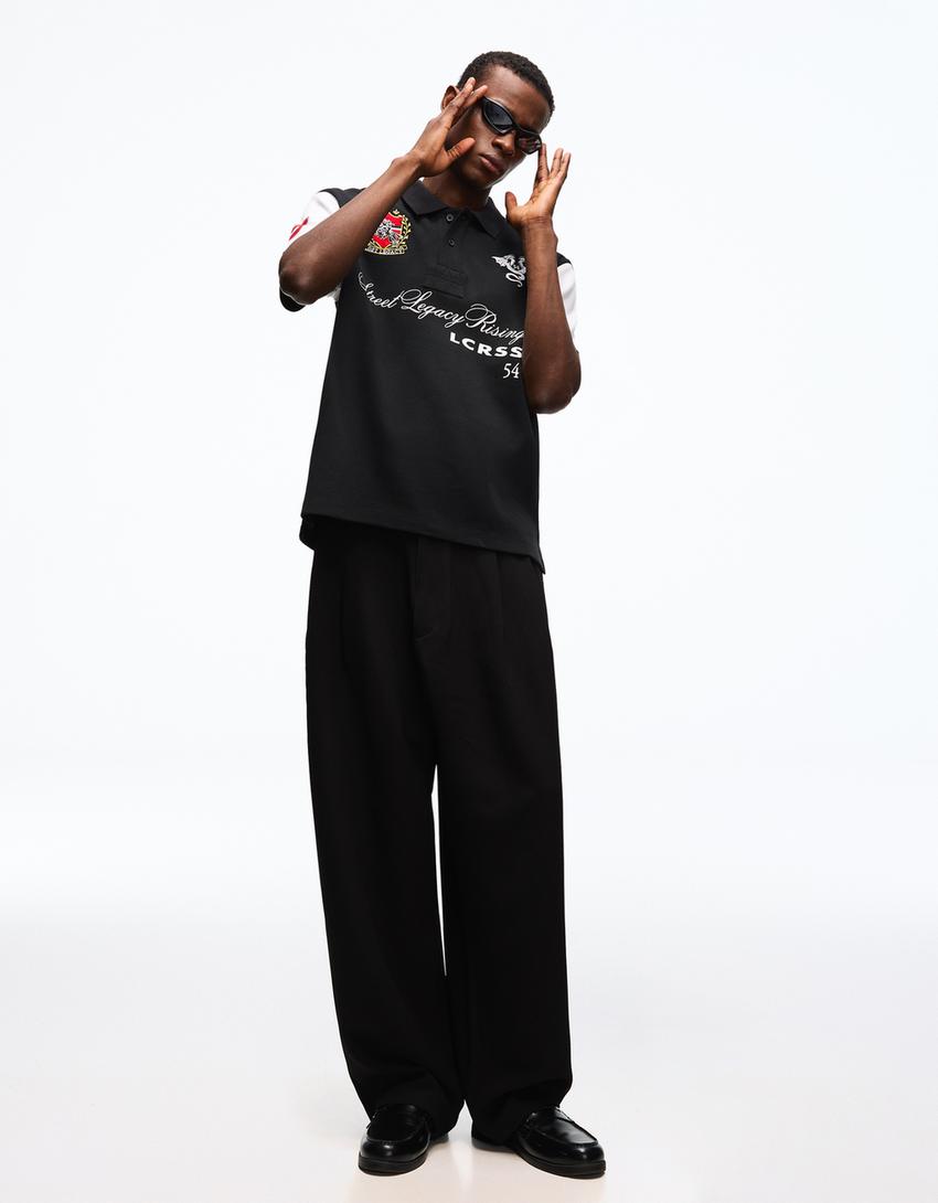 Super baggy tailored trousers-Black