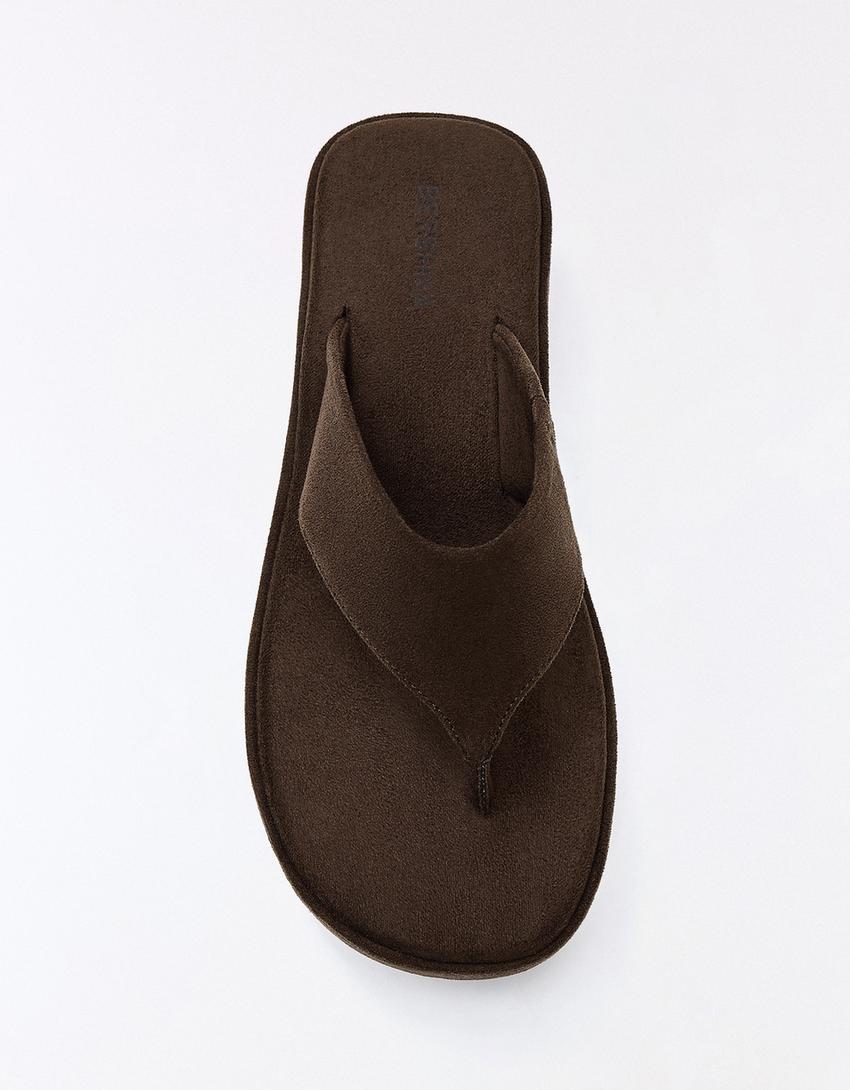 Flatform thong sandal-Brown