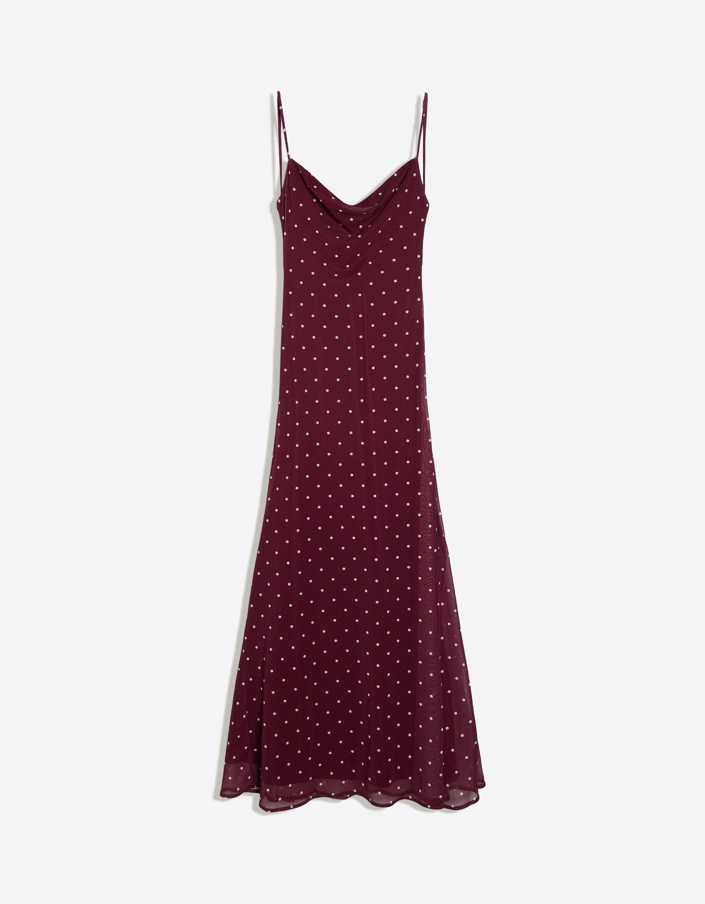 Midi dress with corset-style back and straps — Red