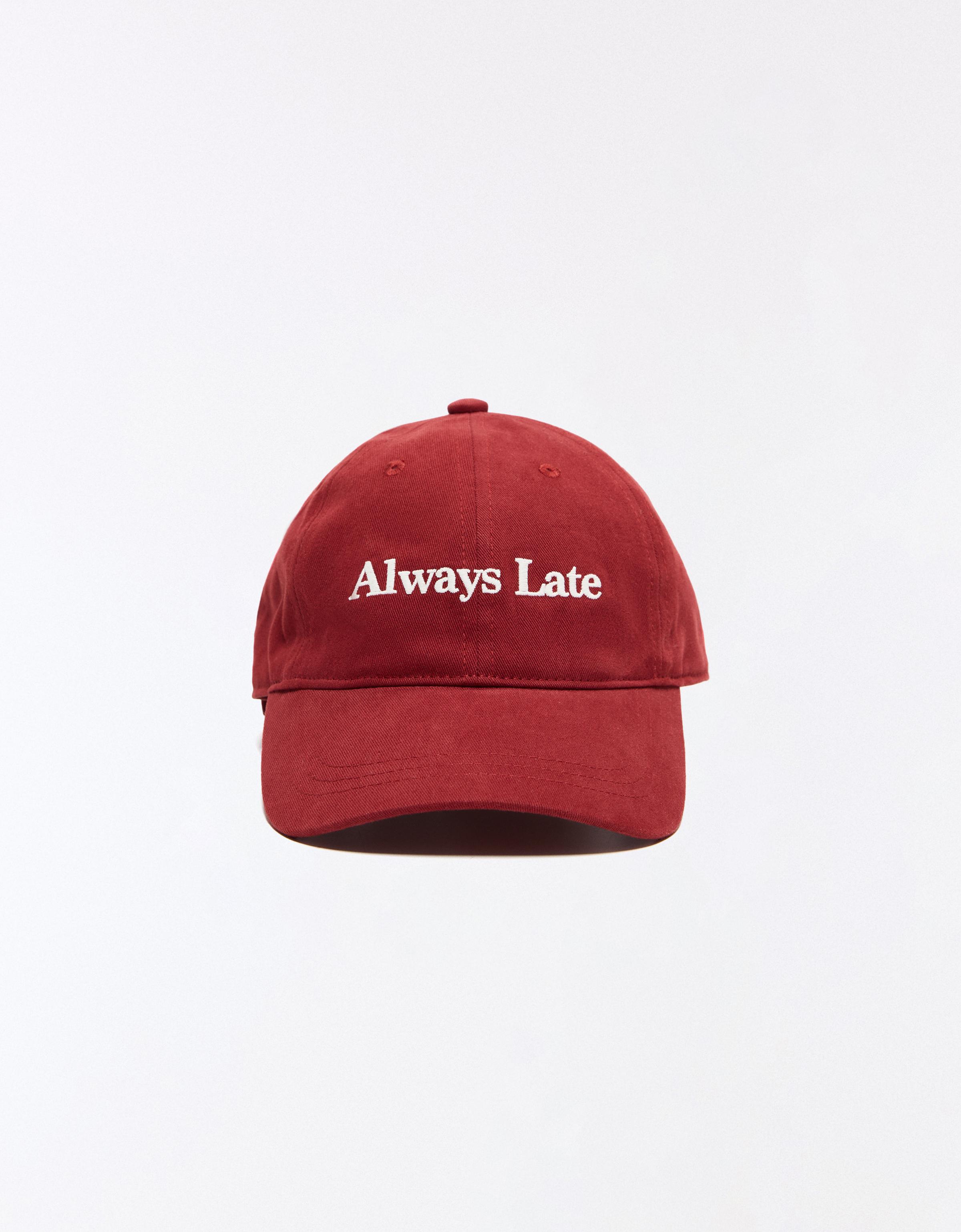 Embroidered cap — Maroon