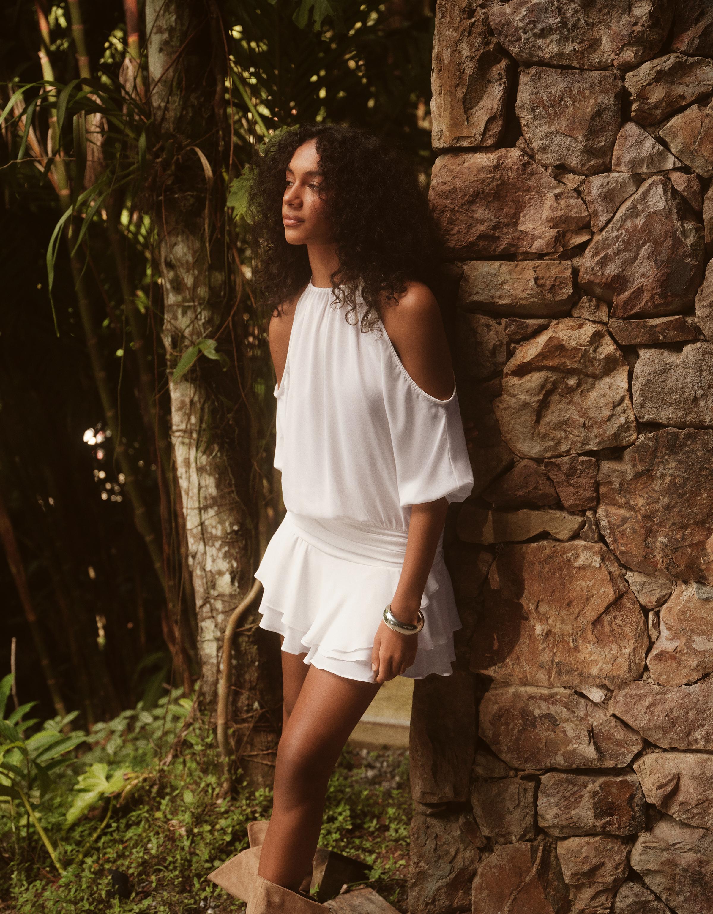 Boho mini dress — Beige