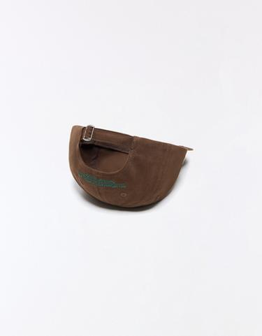 Embroidered flat peak cap — Brown 3